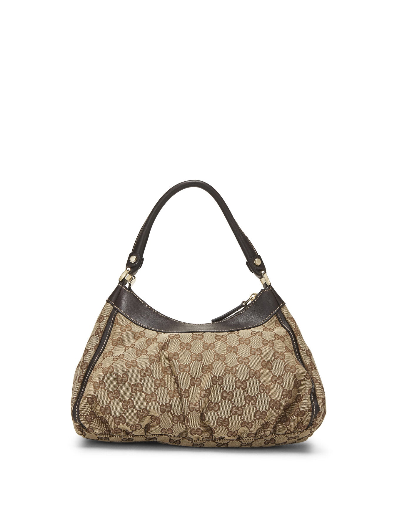 Vintage Gucci Brown Canvas D Ring Abbey Small Shoulder Bag