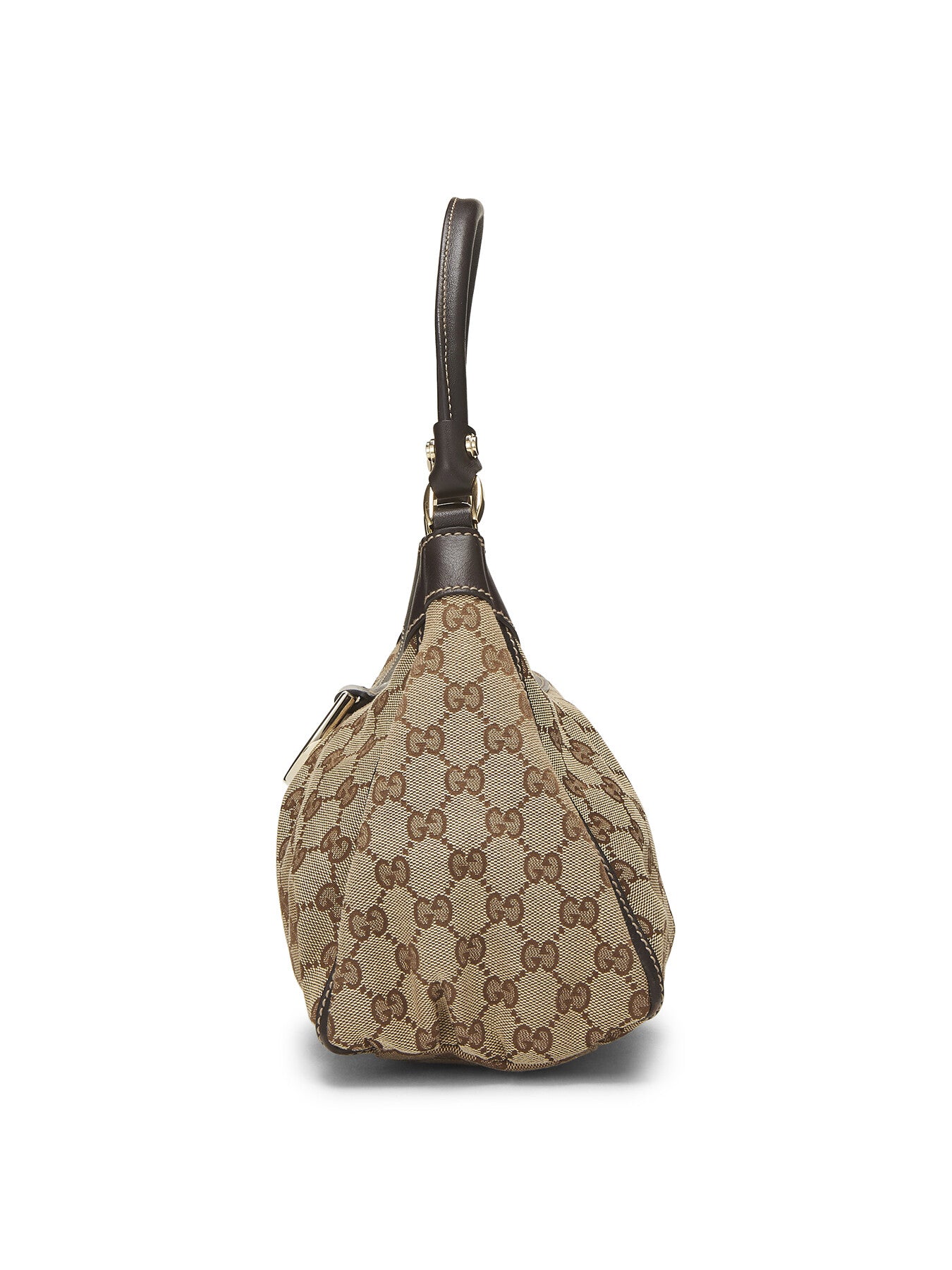 Vintage Gucci Brown Canvas D Ring Abbey Small Shoulder Bag