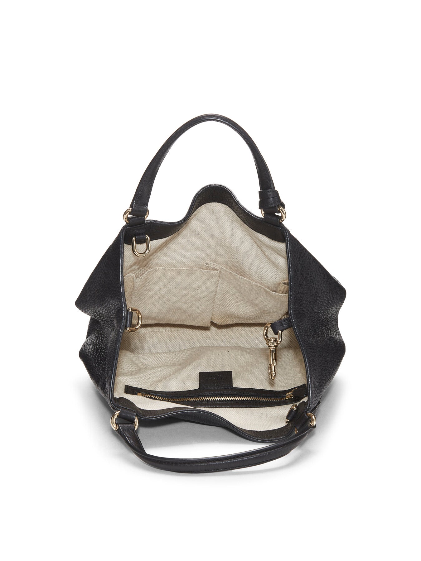 Vintage Gucci Black Leather Soho Convertible Small Shoulder Bag