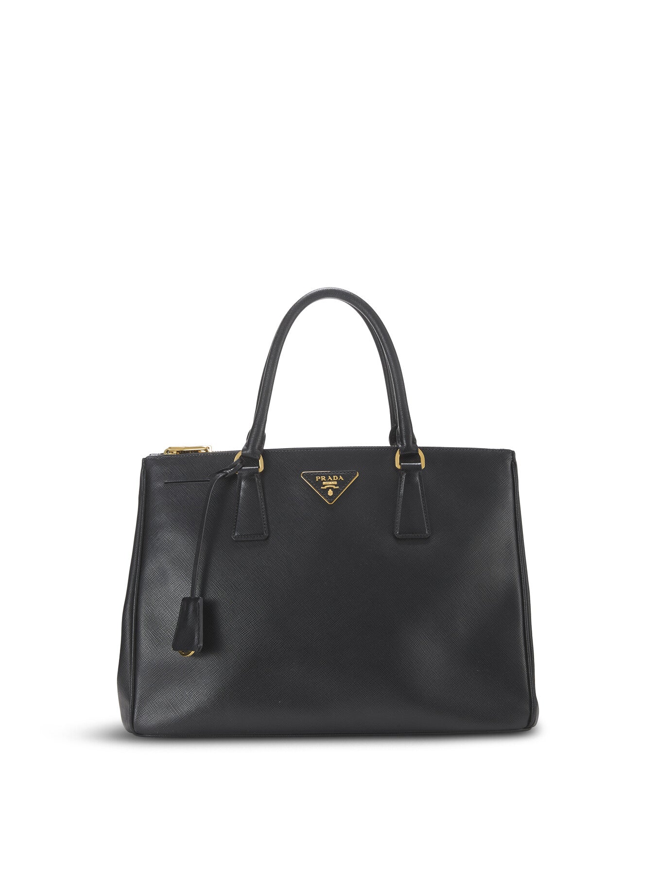 Vintage Prada Black Saffiano Executive Medium Tote Bag