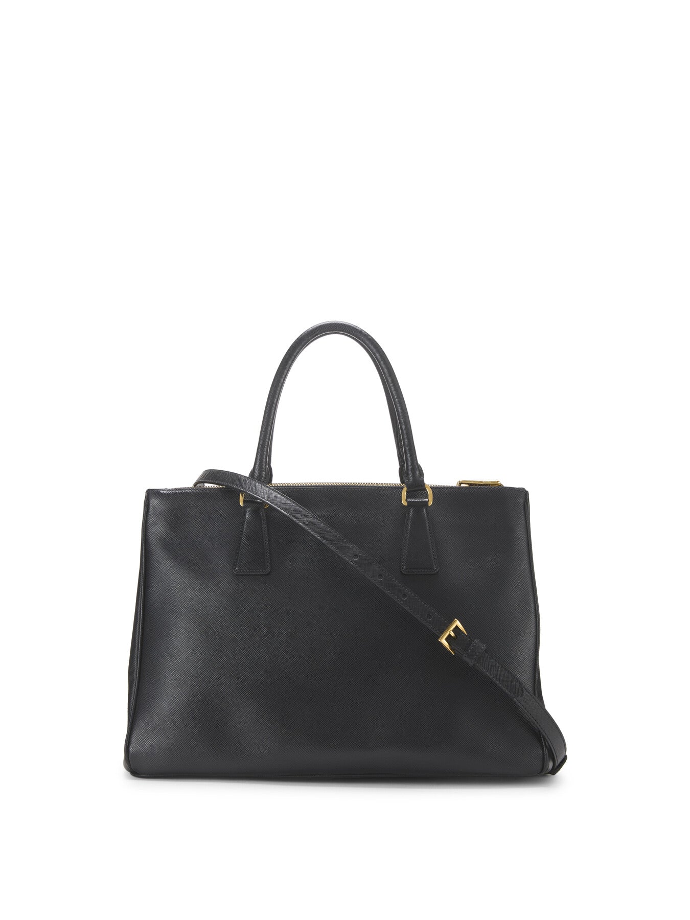 Vintage Prada Black Saffiano Executive Medium Tote Bag