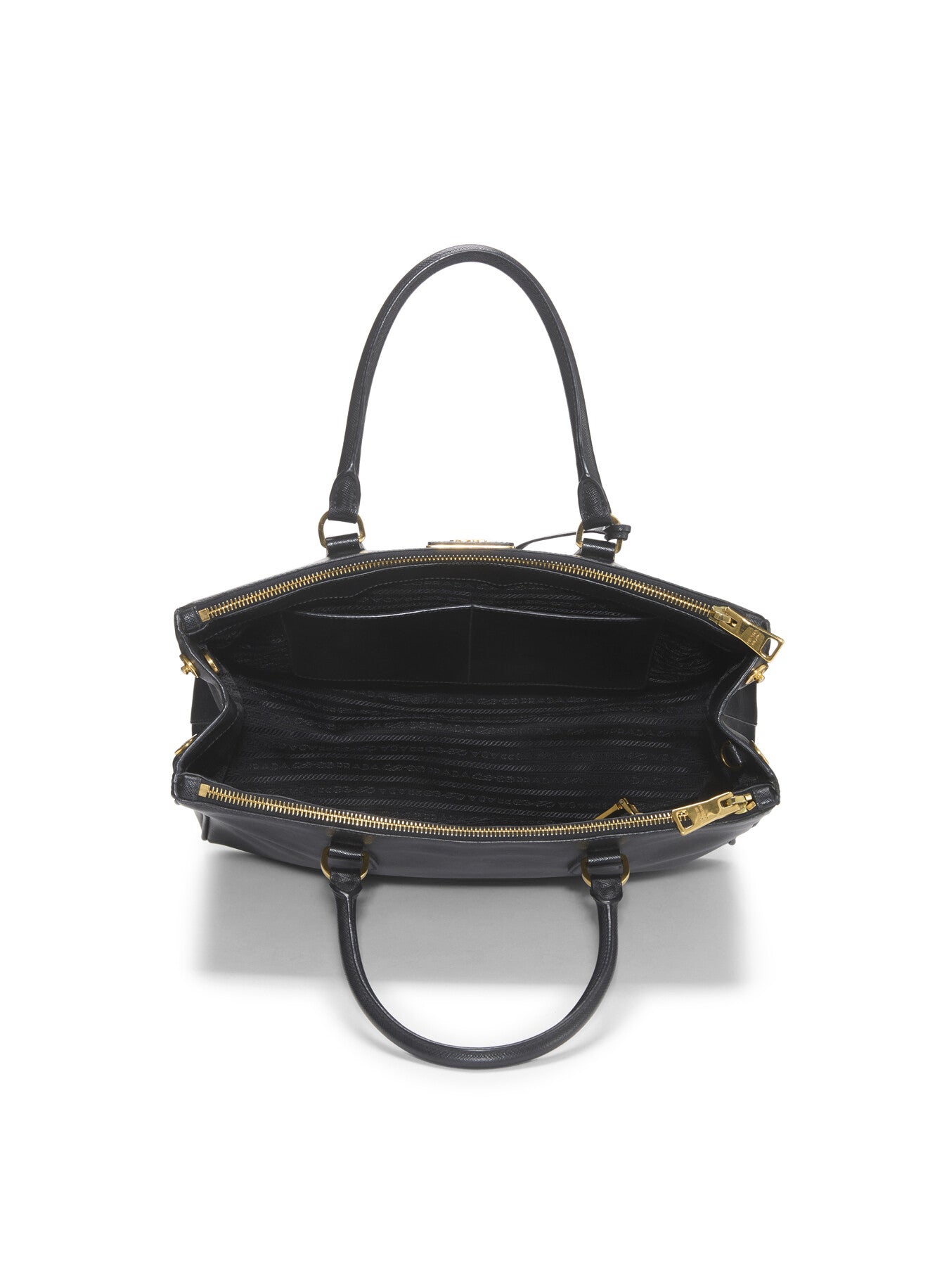 Vintage Prada Black Saffiano Executive Medium Tote Bag