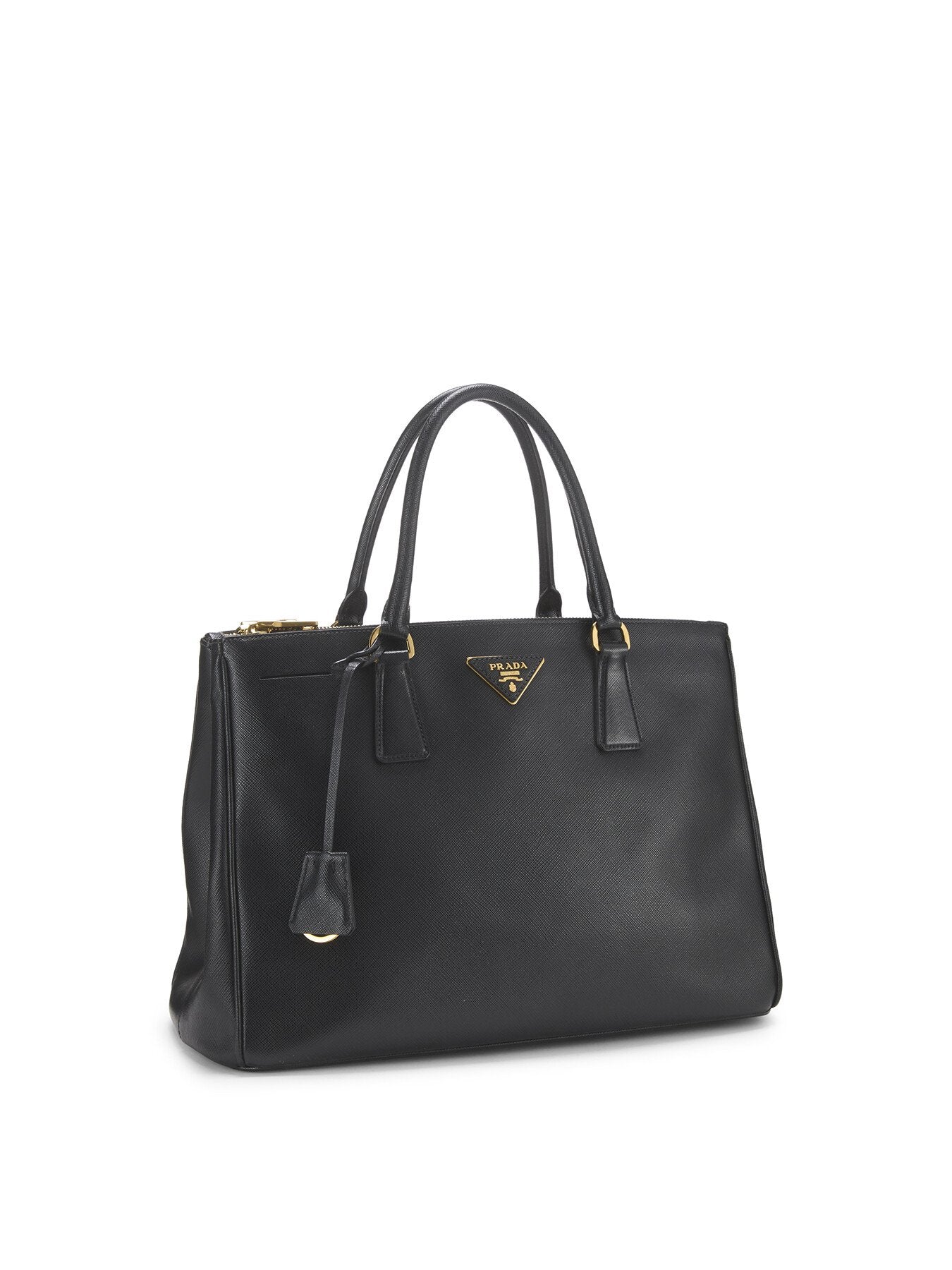 Vintage Prada Black Saffiano Executive Medium Tote Bag