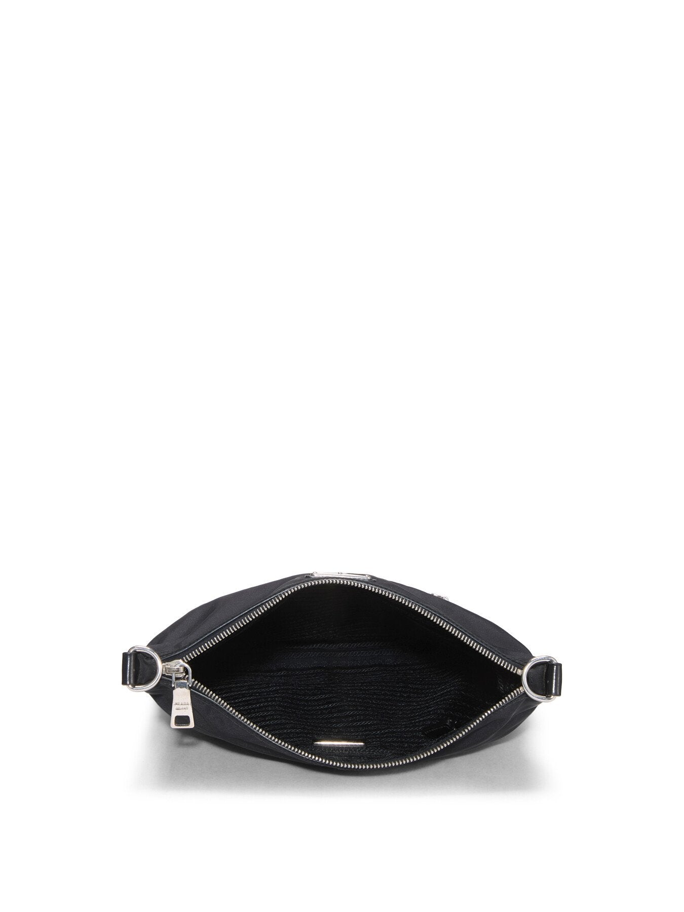 Vintage Prada Black Nylon Front Zip Pocket Small Messenger Bag