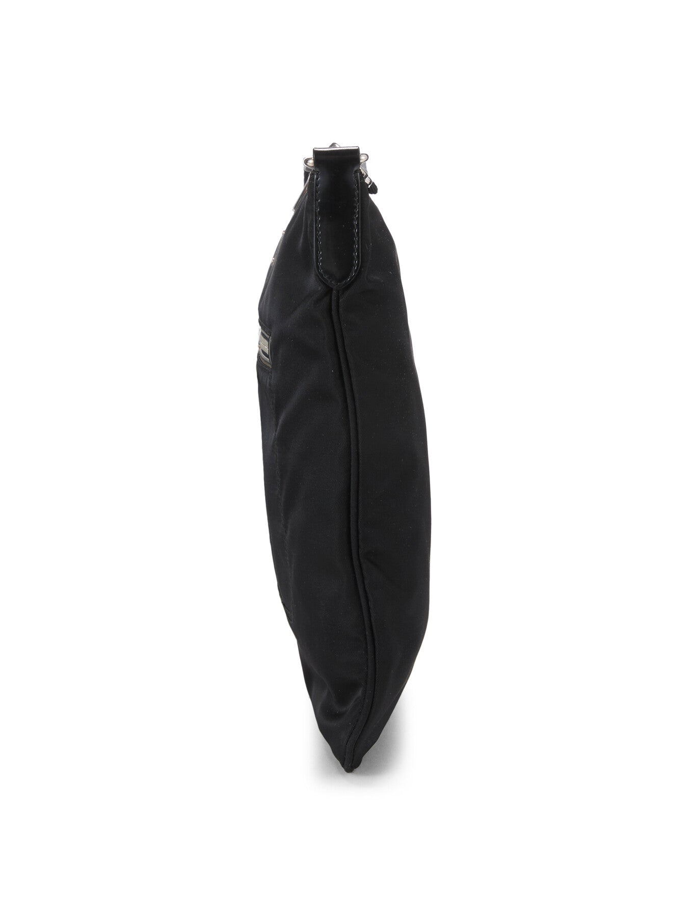 Vintage Prada Black Nylon Front Zip Pocket Small Messenger Bag