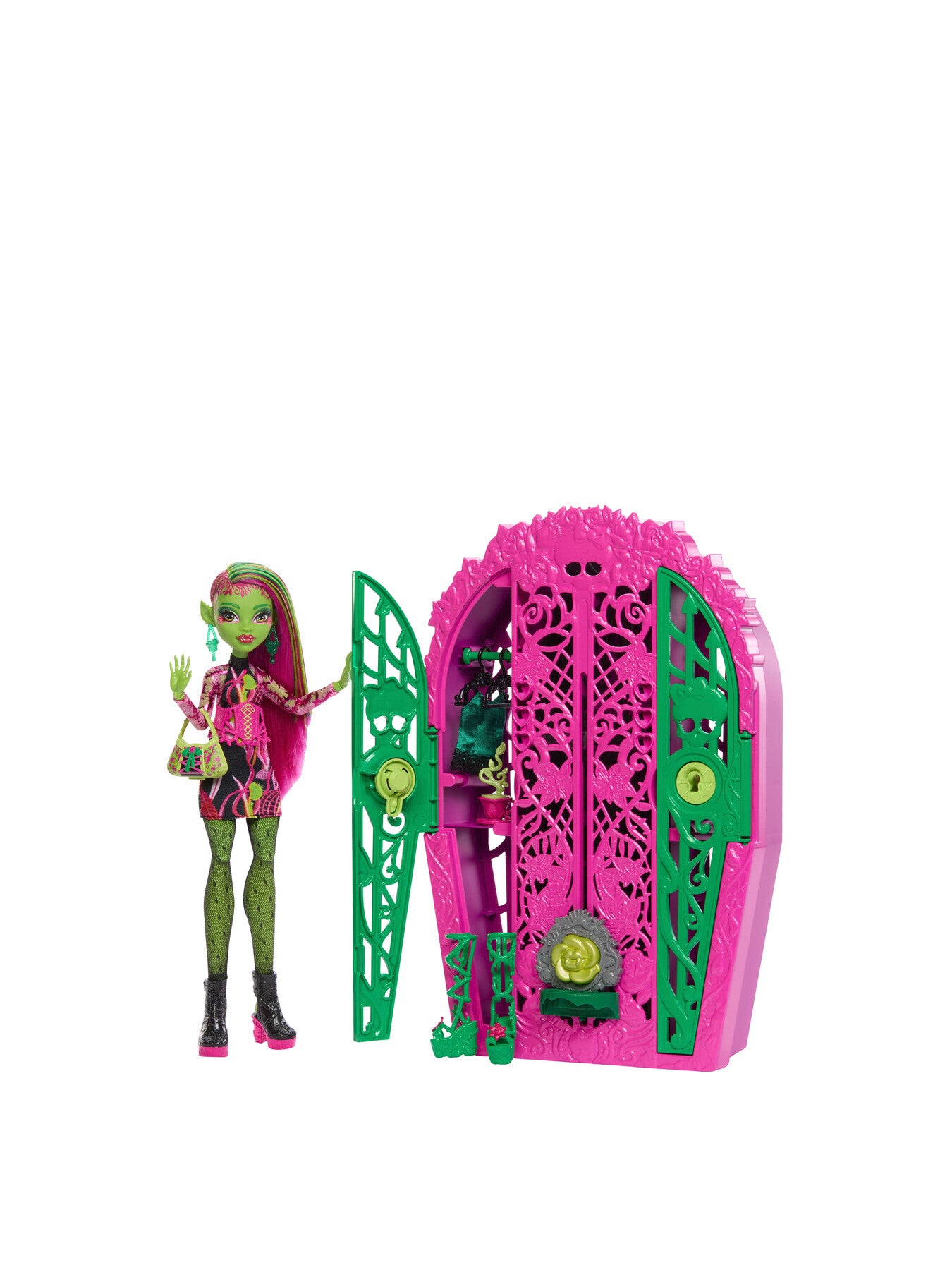 Monster High Skulltimate Secrets Garden Mysteries Playset, Venus Mcflytrap Doll