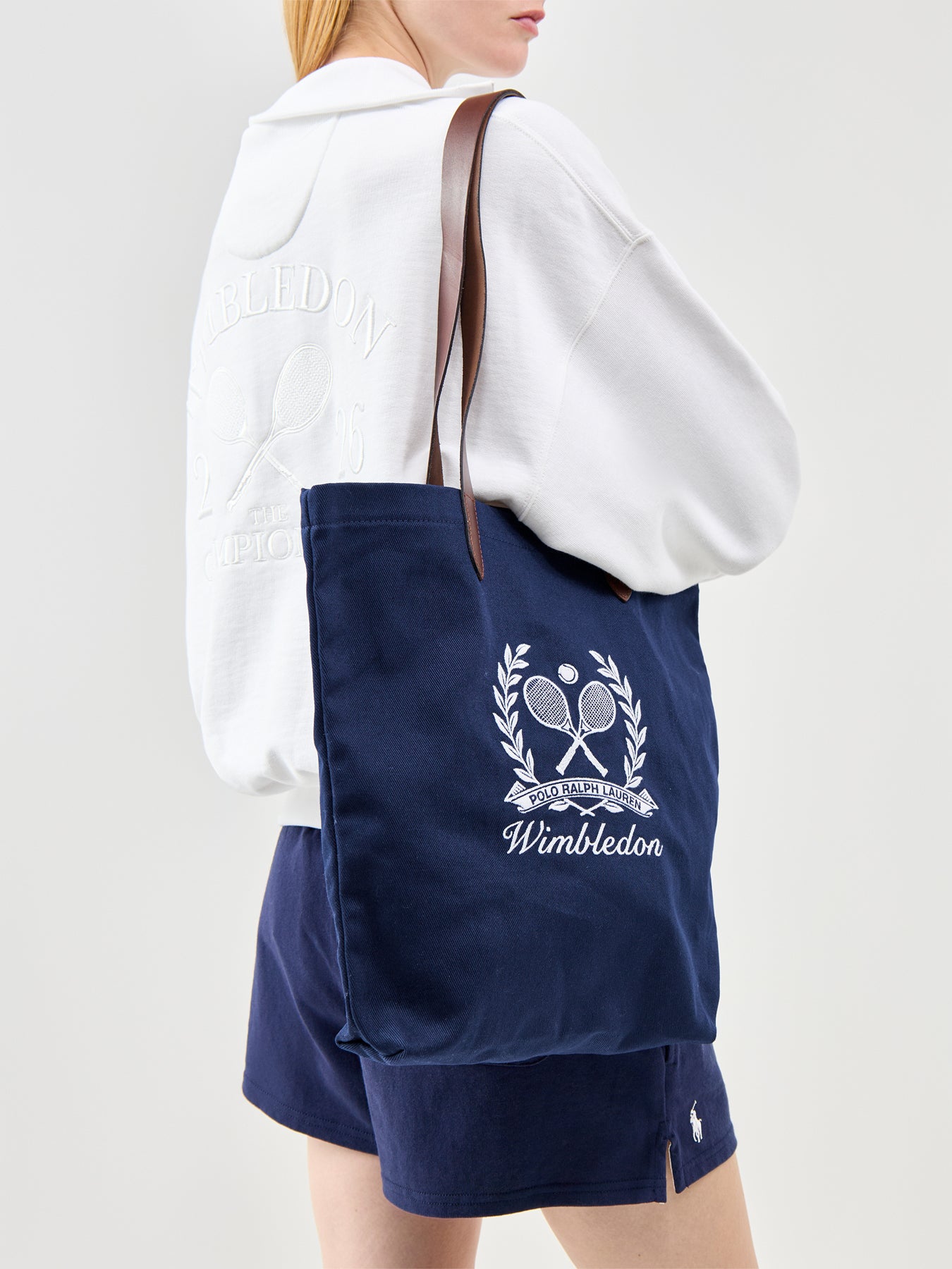 Wimbledon Canvas Shopper Tote Navy