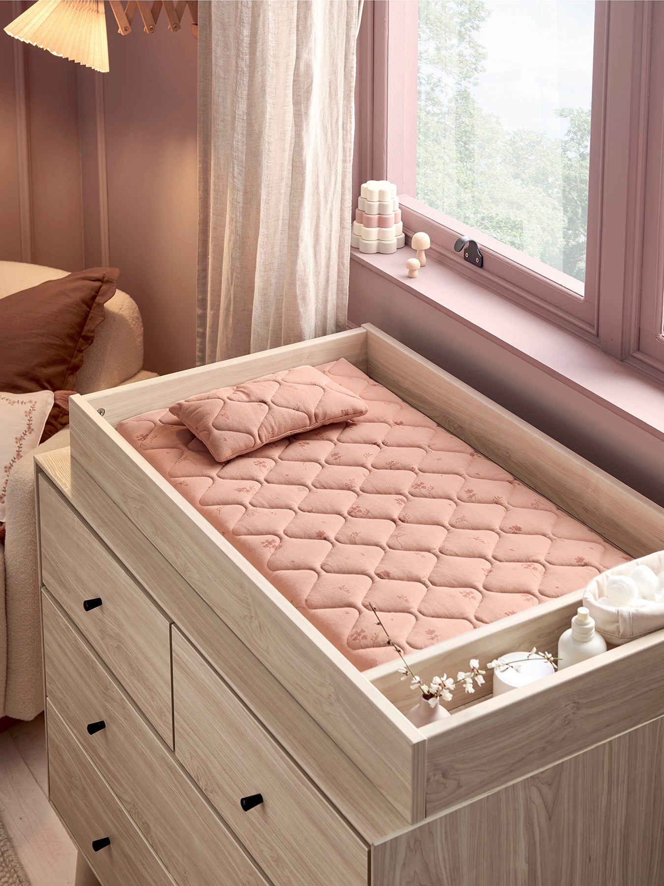 Luxury Changing Mat Wildflower Pink