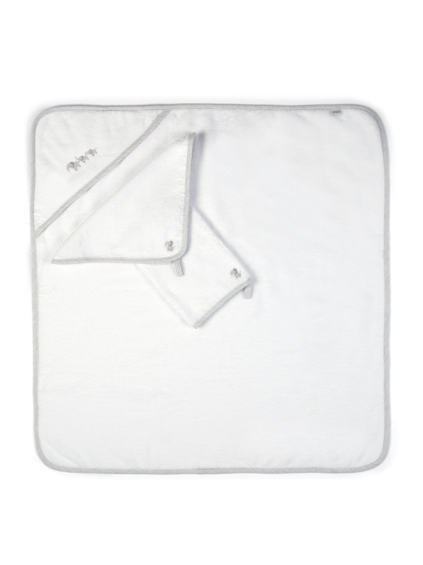 Elephant Towelling Set 3 Piece Grey