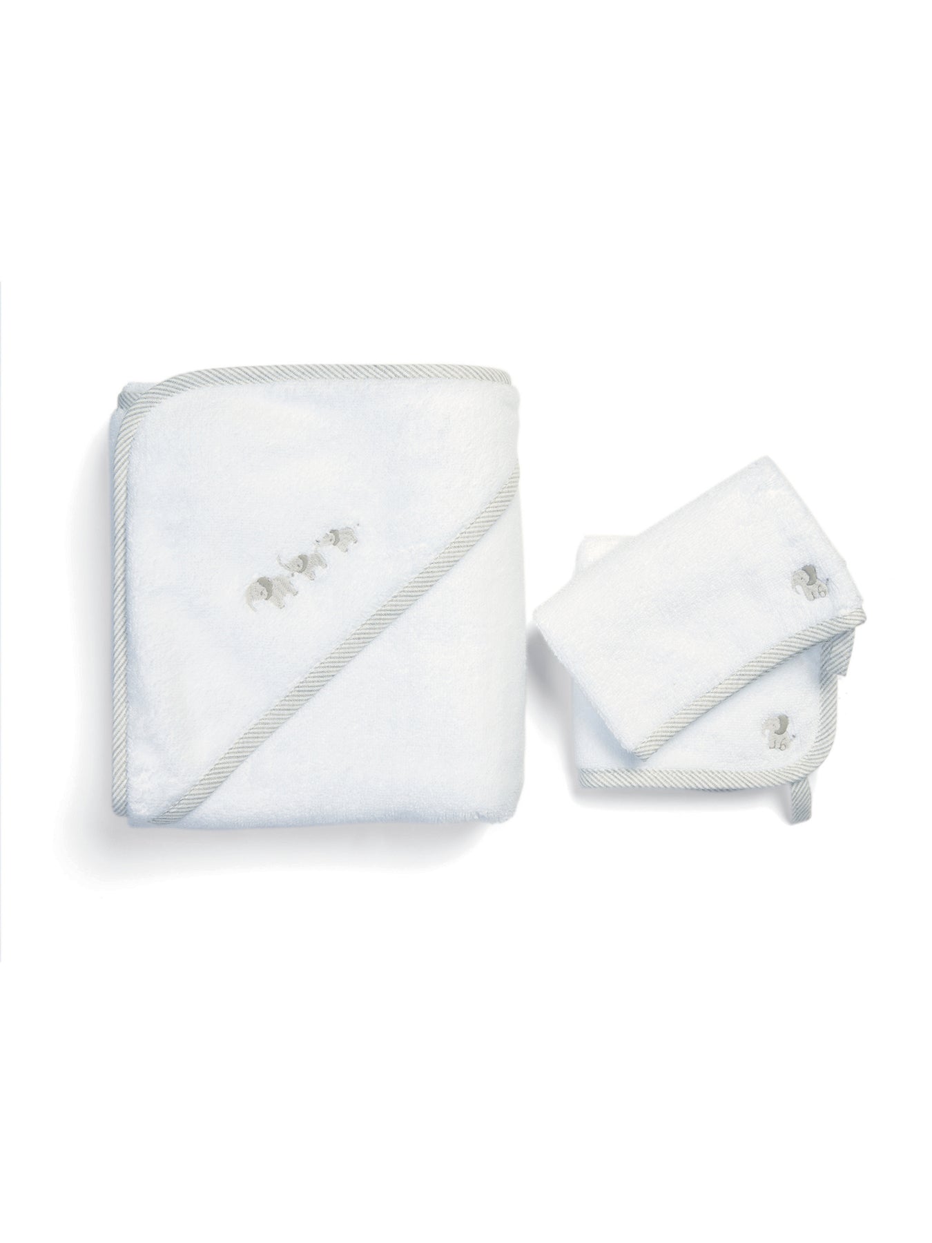 Elephant Towelling Set 3 Piece Grey