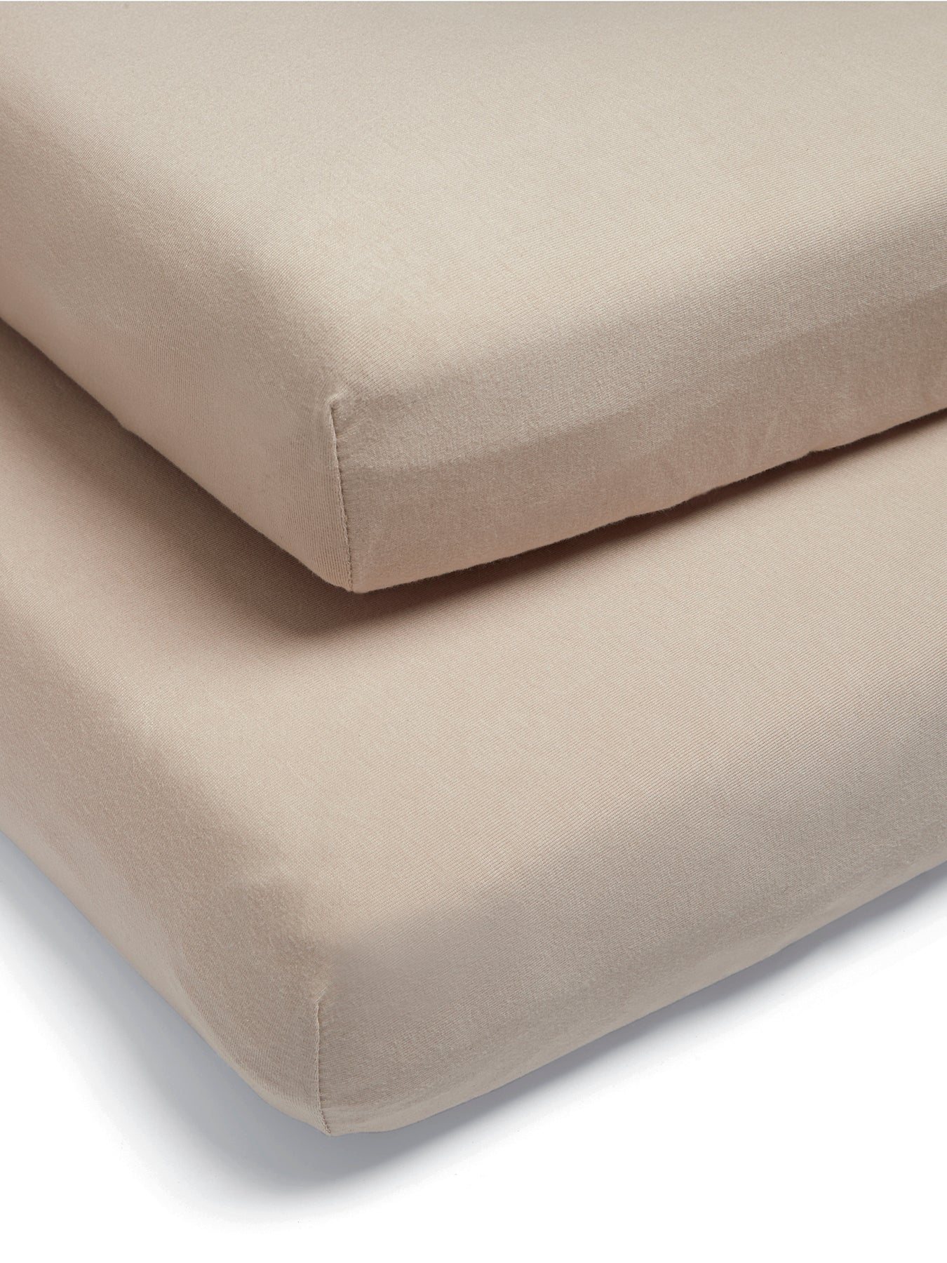 2 Cot Bed Mocha Fitted Sheets
