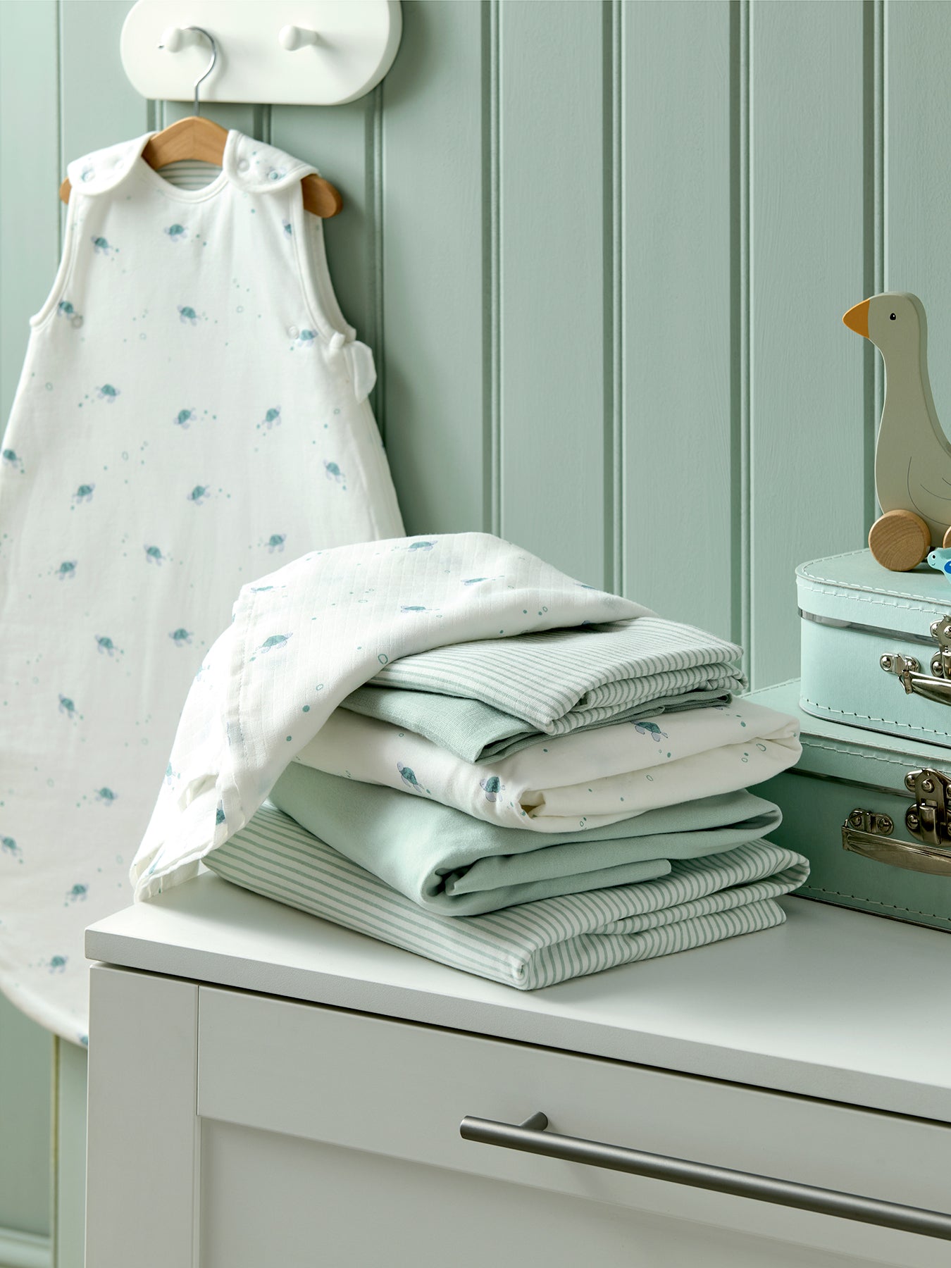 Muslin Squares 3 Pack Turtle Blue