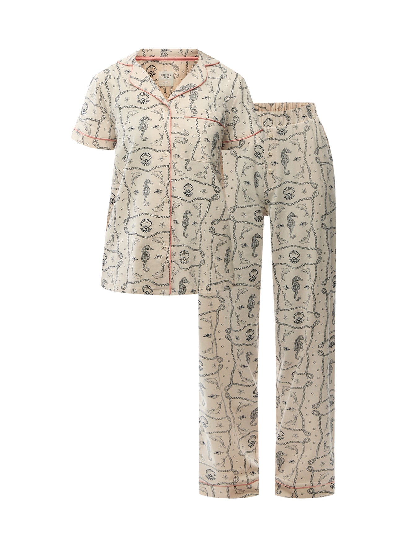 Seahorse Scarf Cotton Long Set