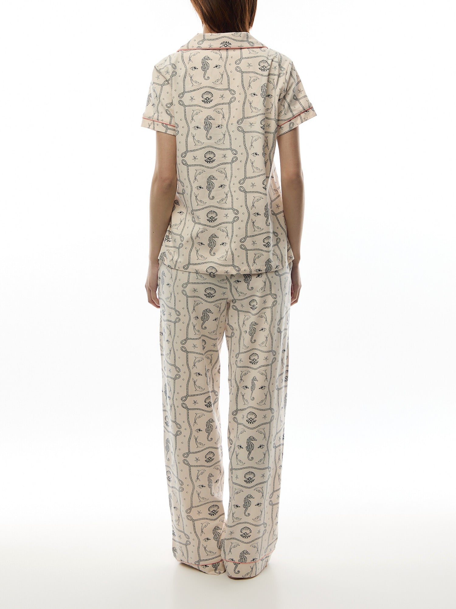 Seahorse Scarf Cotton Long Set