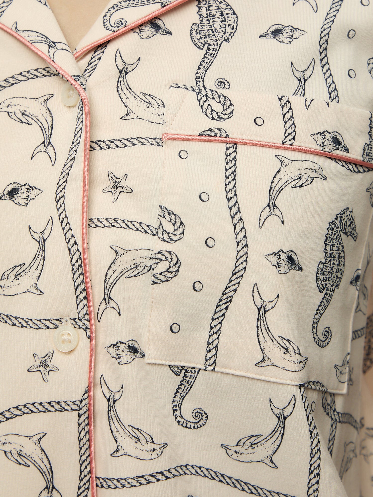 Seahorse Scarf Cotton Long Set