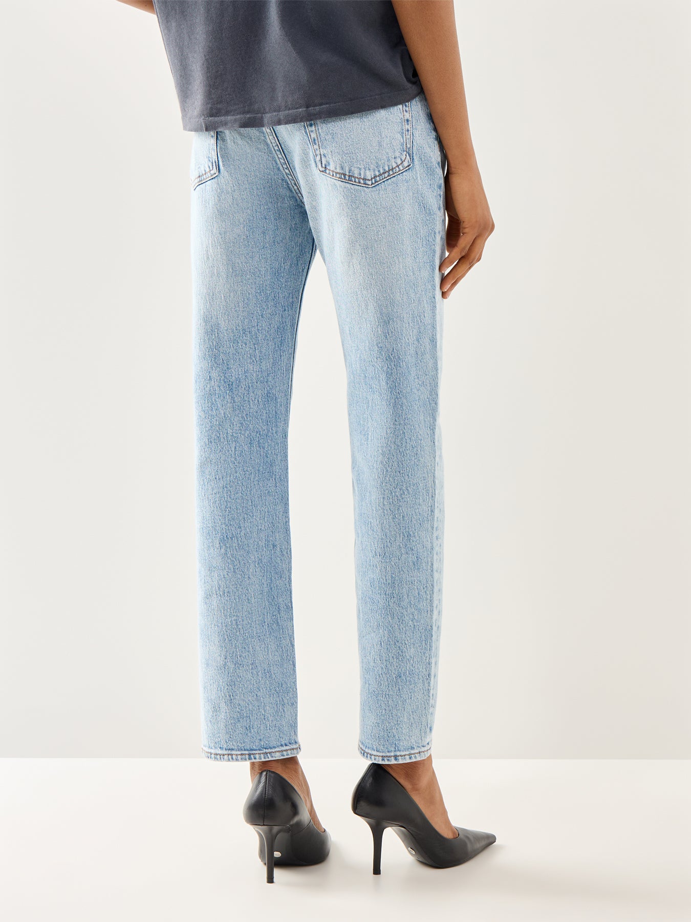 Harlow Mid Rise Ankle Straight Jeans Blue
