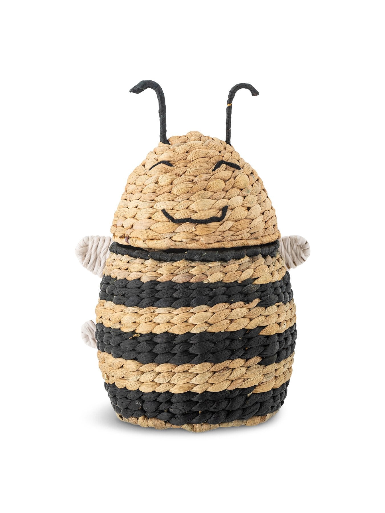 Finn Basket with Lid, Black, Water Hyacinth