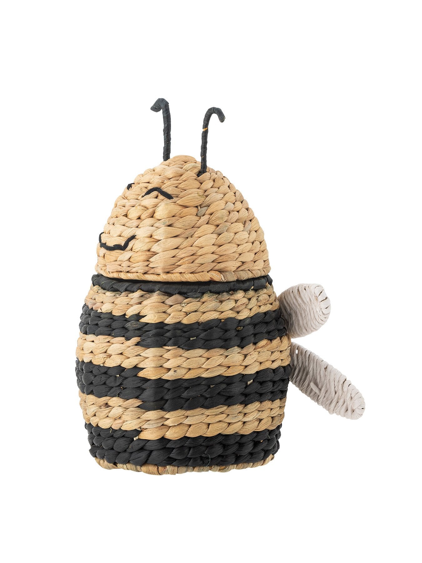 Finn Basket with Lid, Black, Water Hyacinth