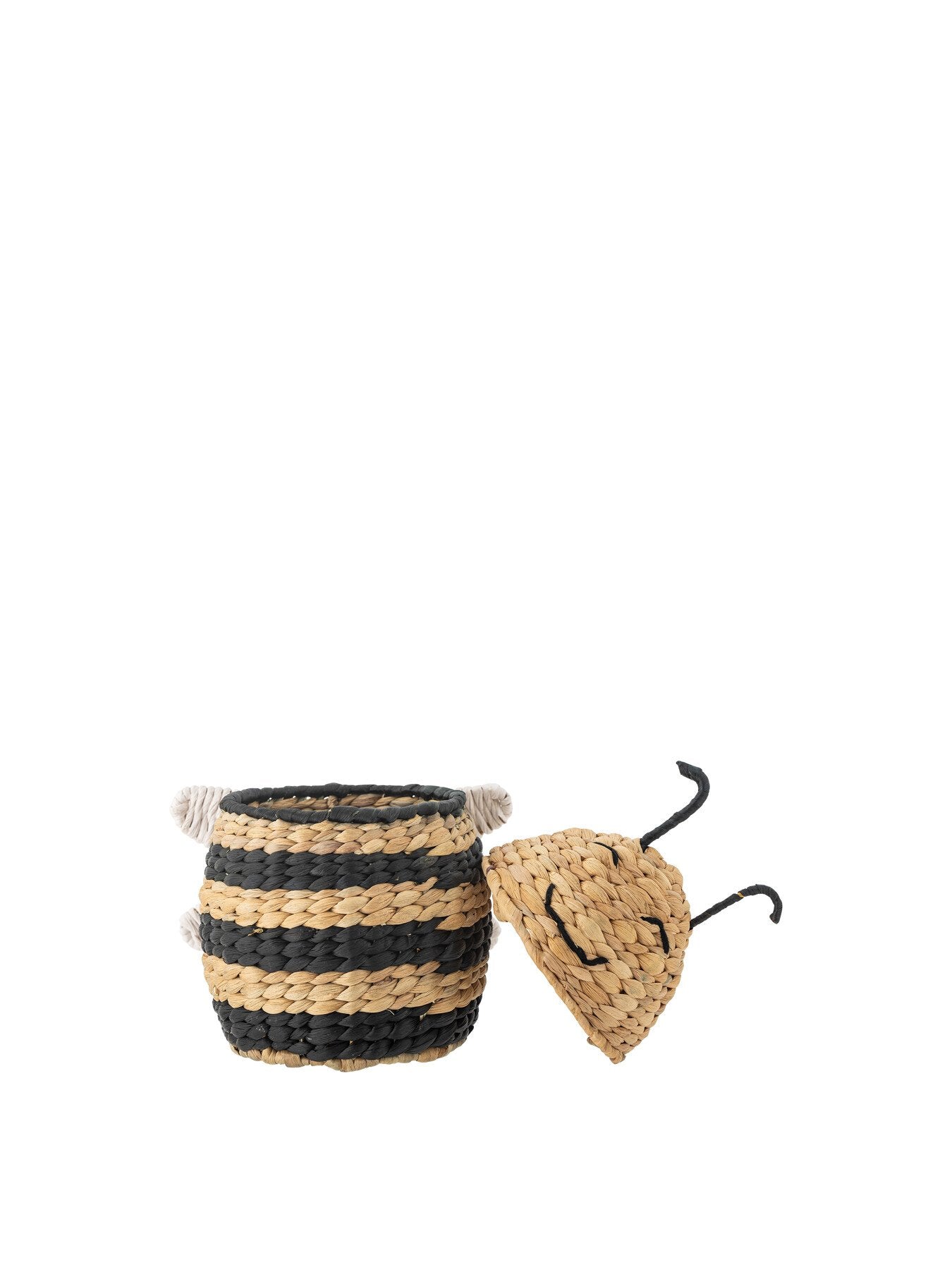 Finn Basket with Lid, Black, Water Hyacinth