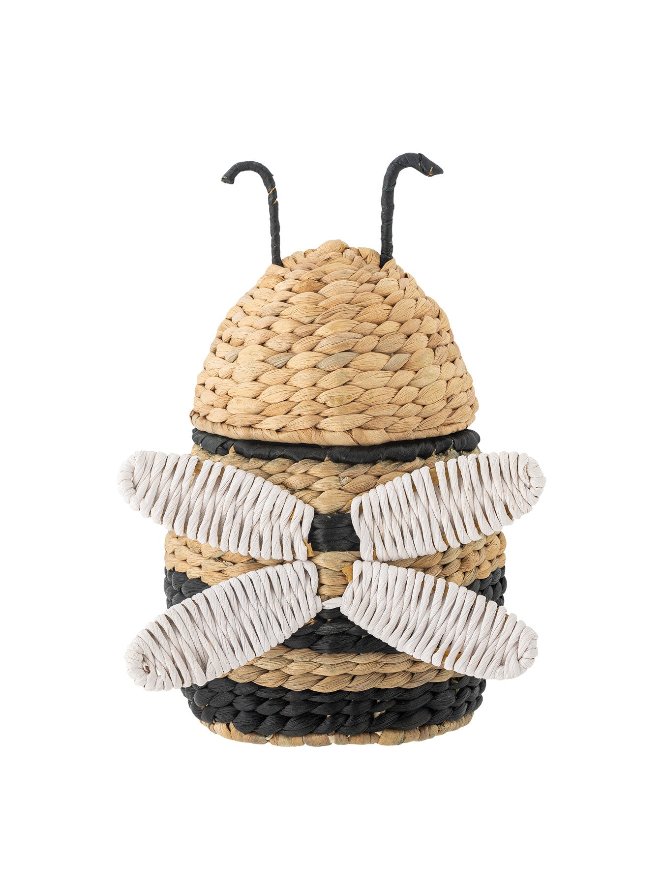 Finn Basket with Lid, Black, Water Hyacinth