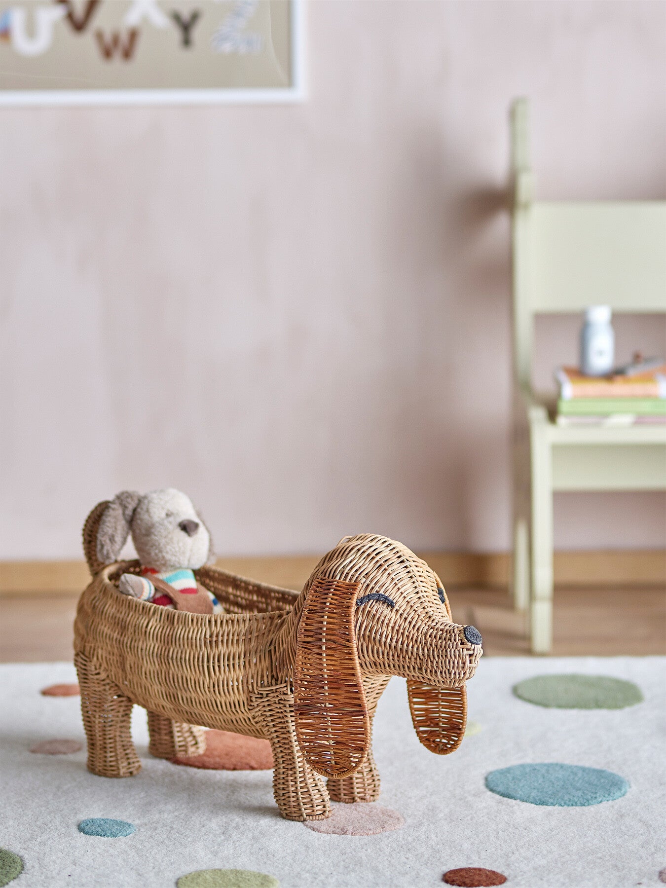 Palle Basket, Brown, Rattan