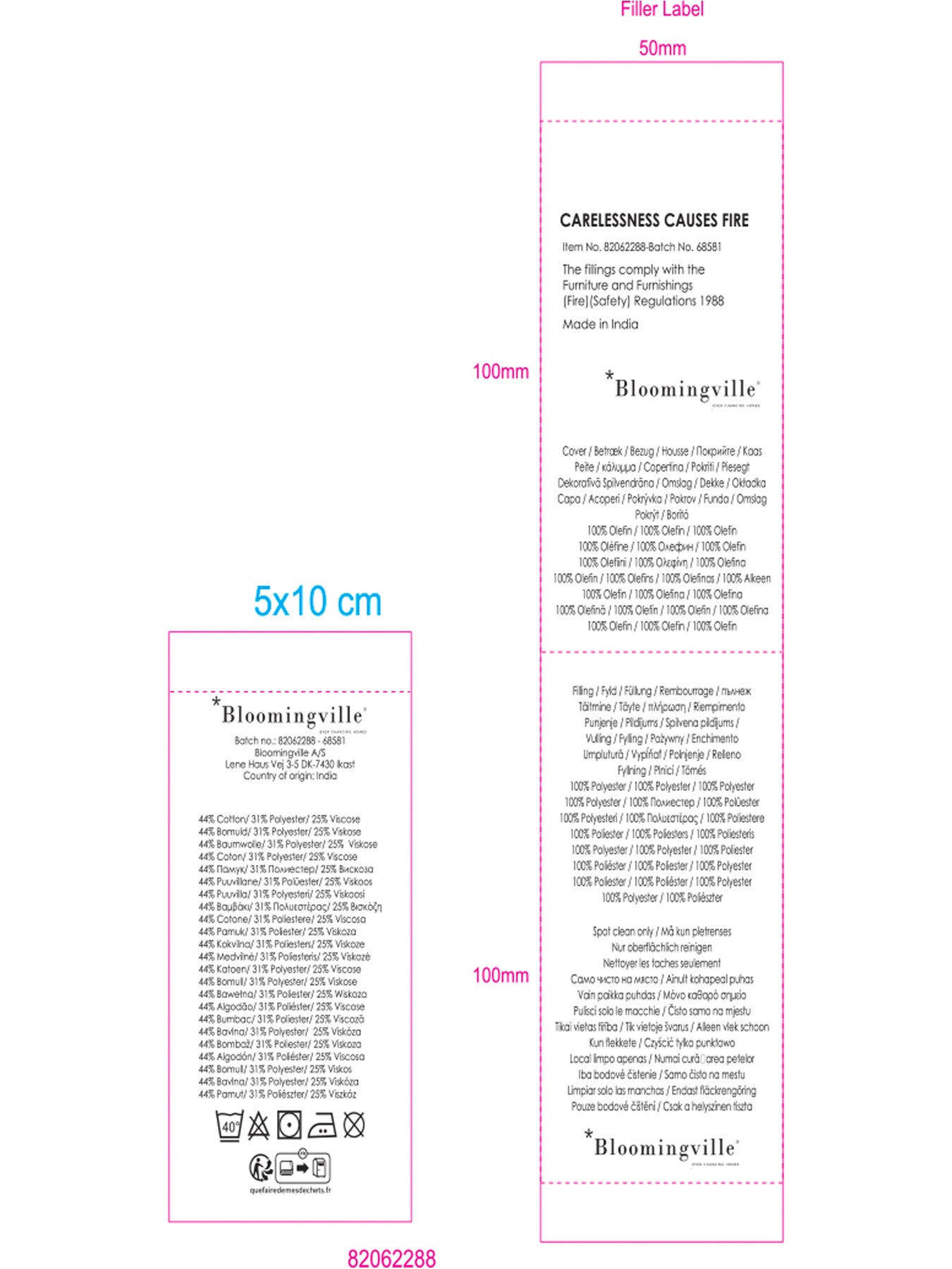 Vigge Cushion, Yellow, Cotton