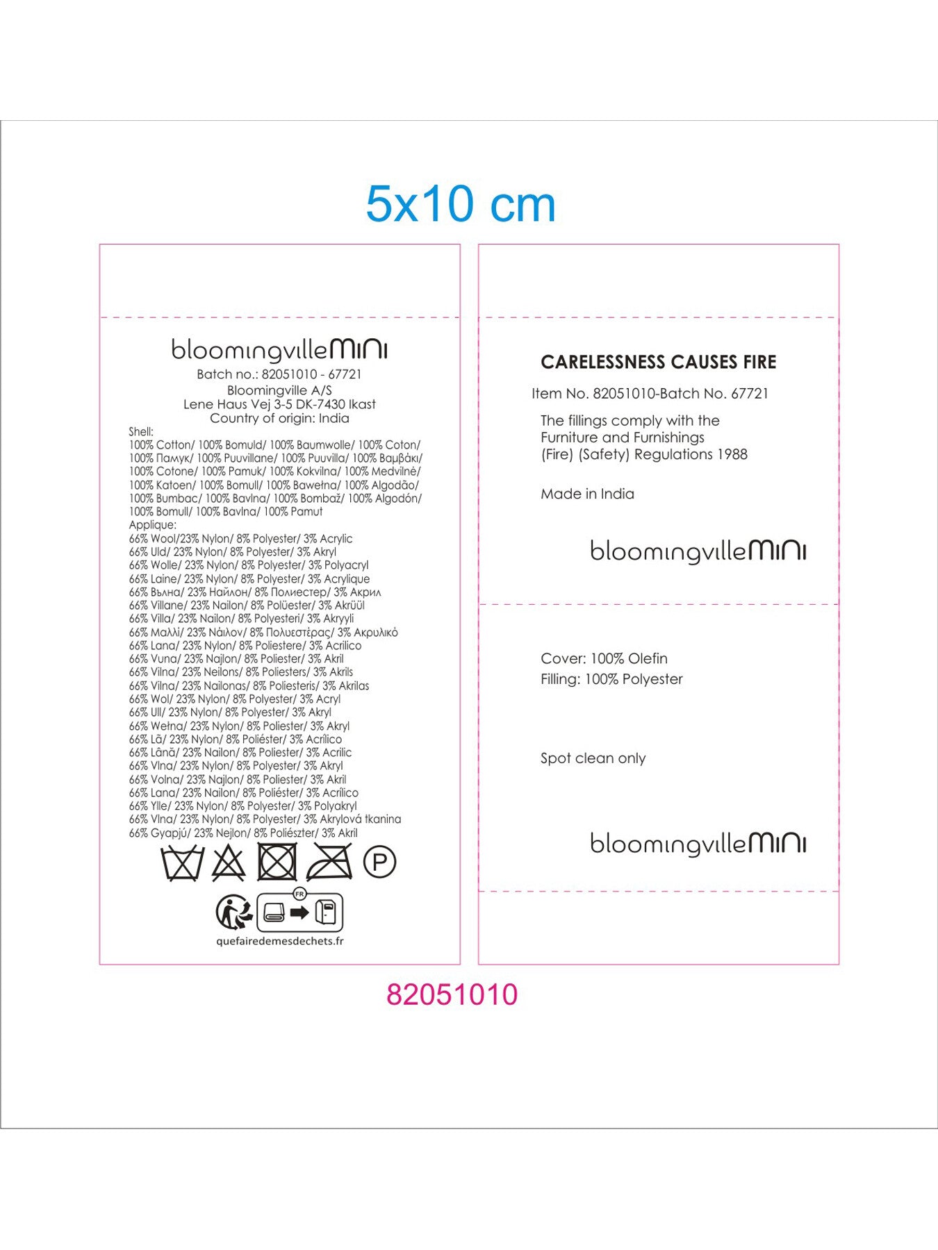 Lexi Cushion, Nature, Cotton