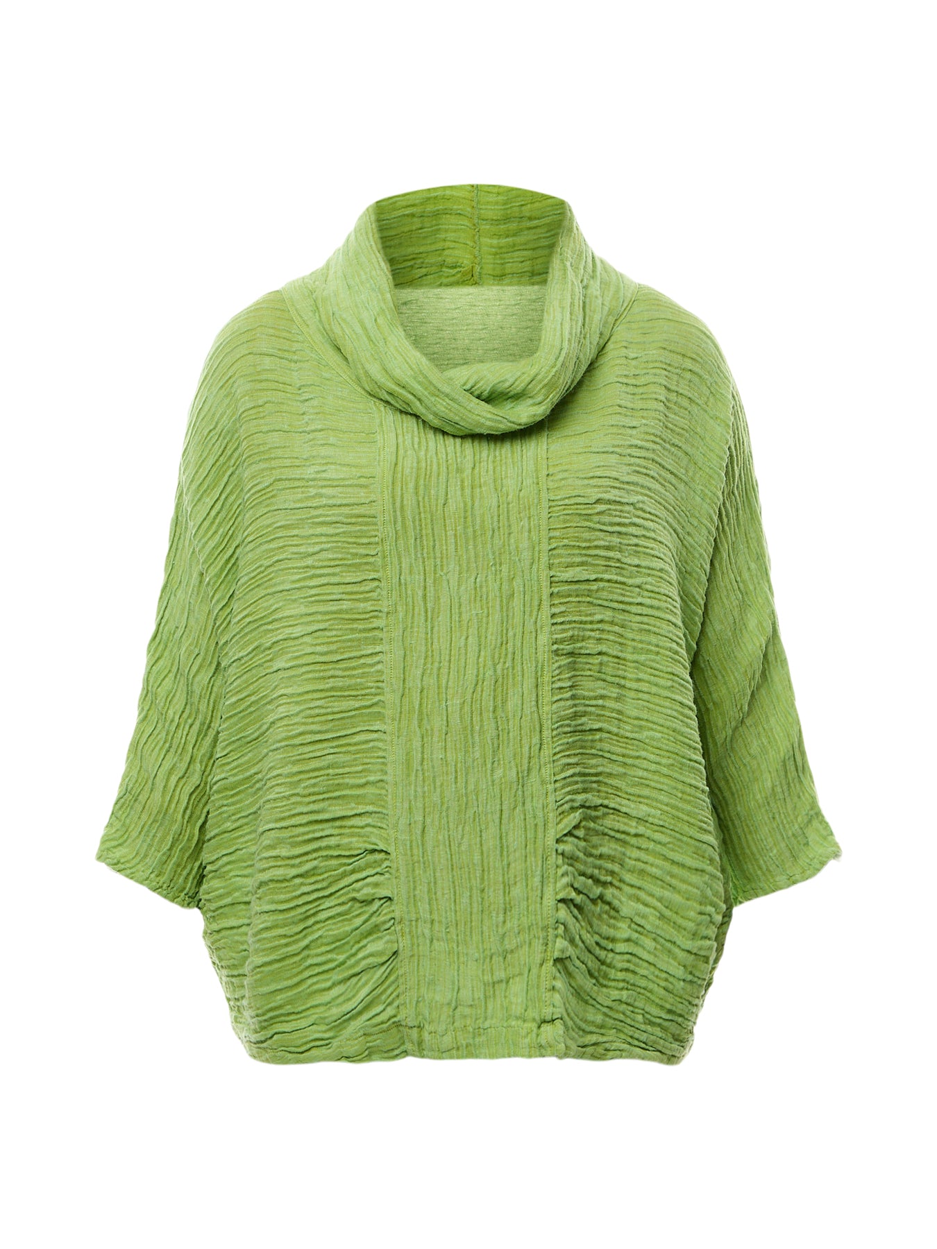 Silk Crinkle Cowl Neck Top