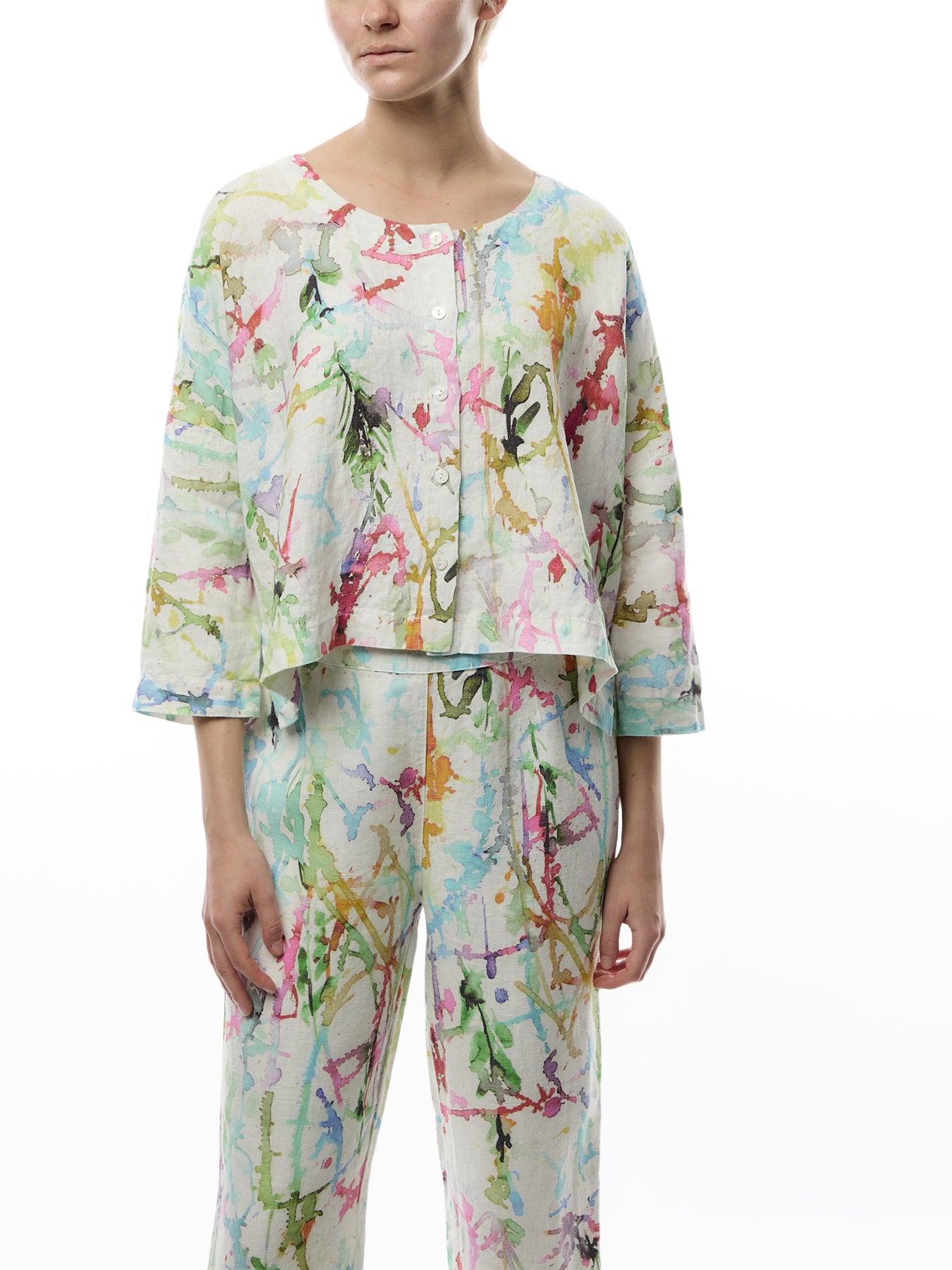 Linen Printed Short Jacket