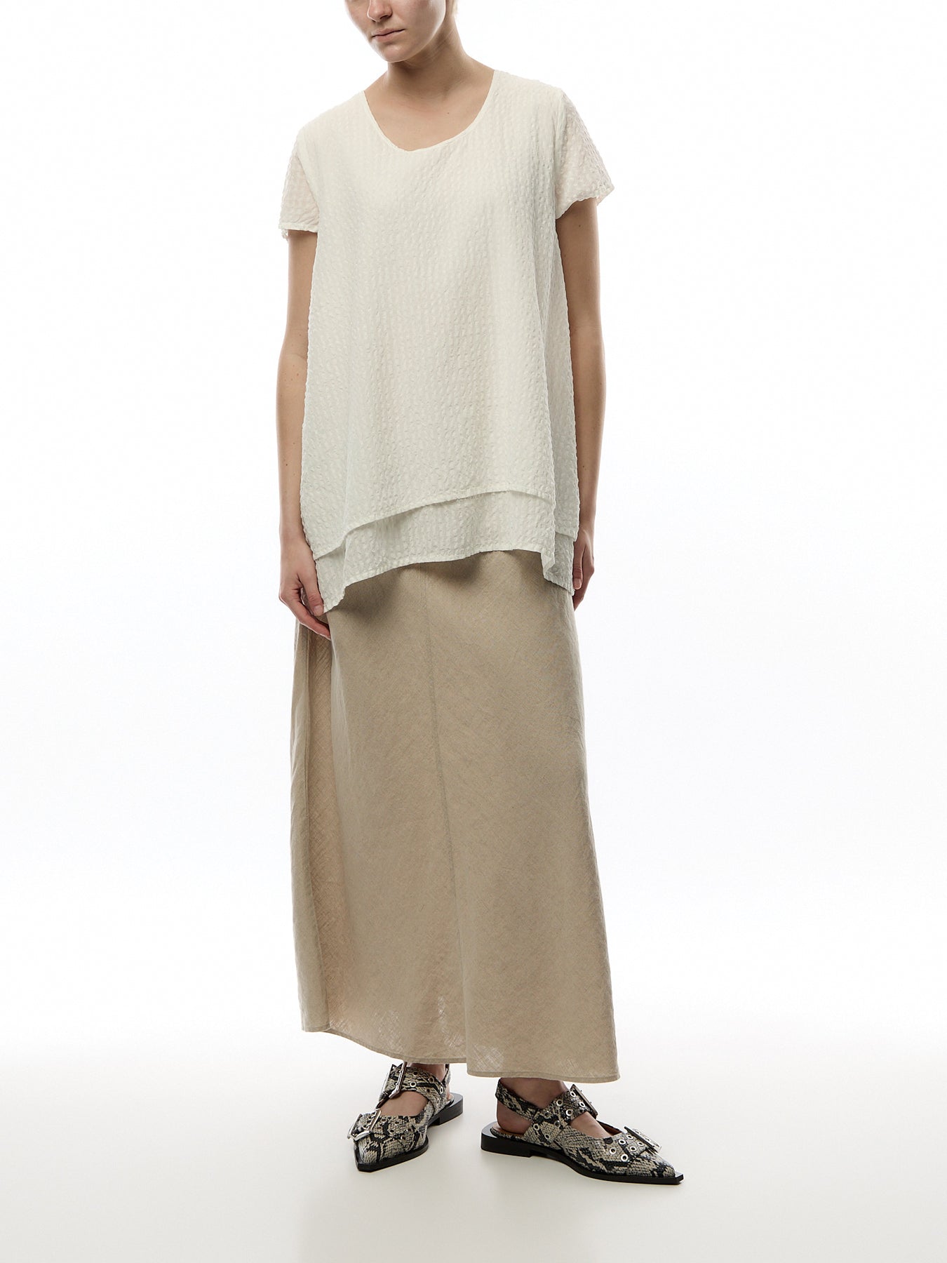 Seersucker Short Sleeve Top