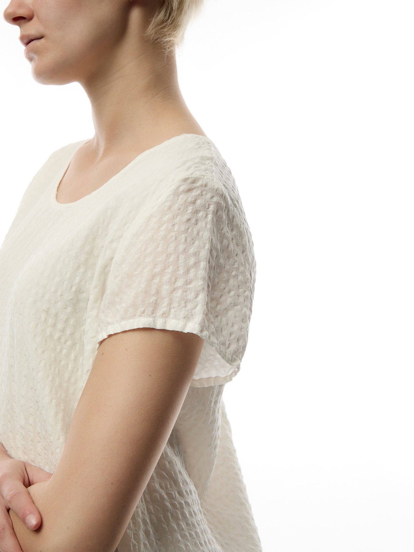 Seersucker Short Sleeve Top