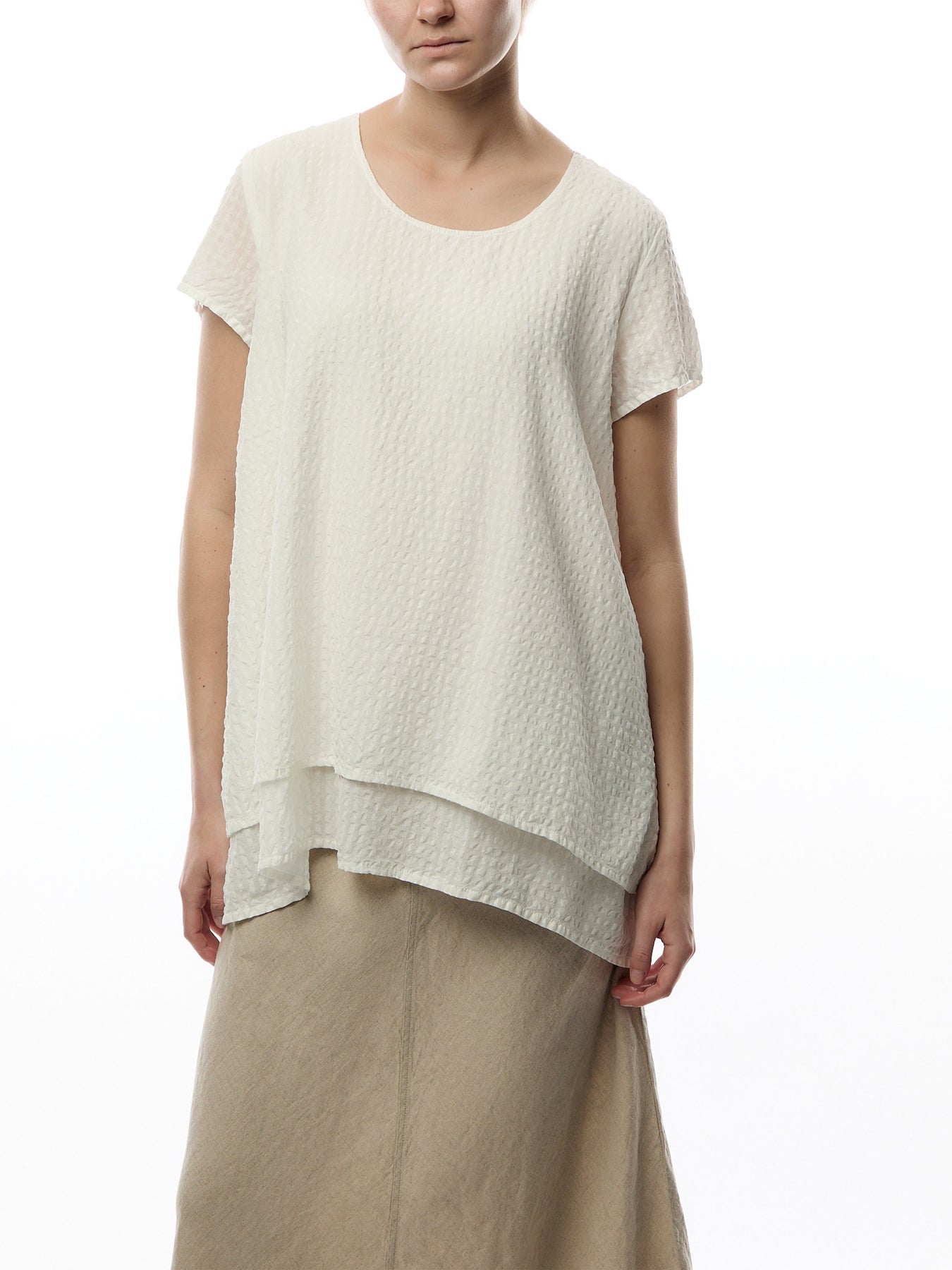 Seersucker Short Sleeve Top