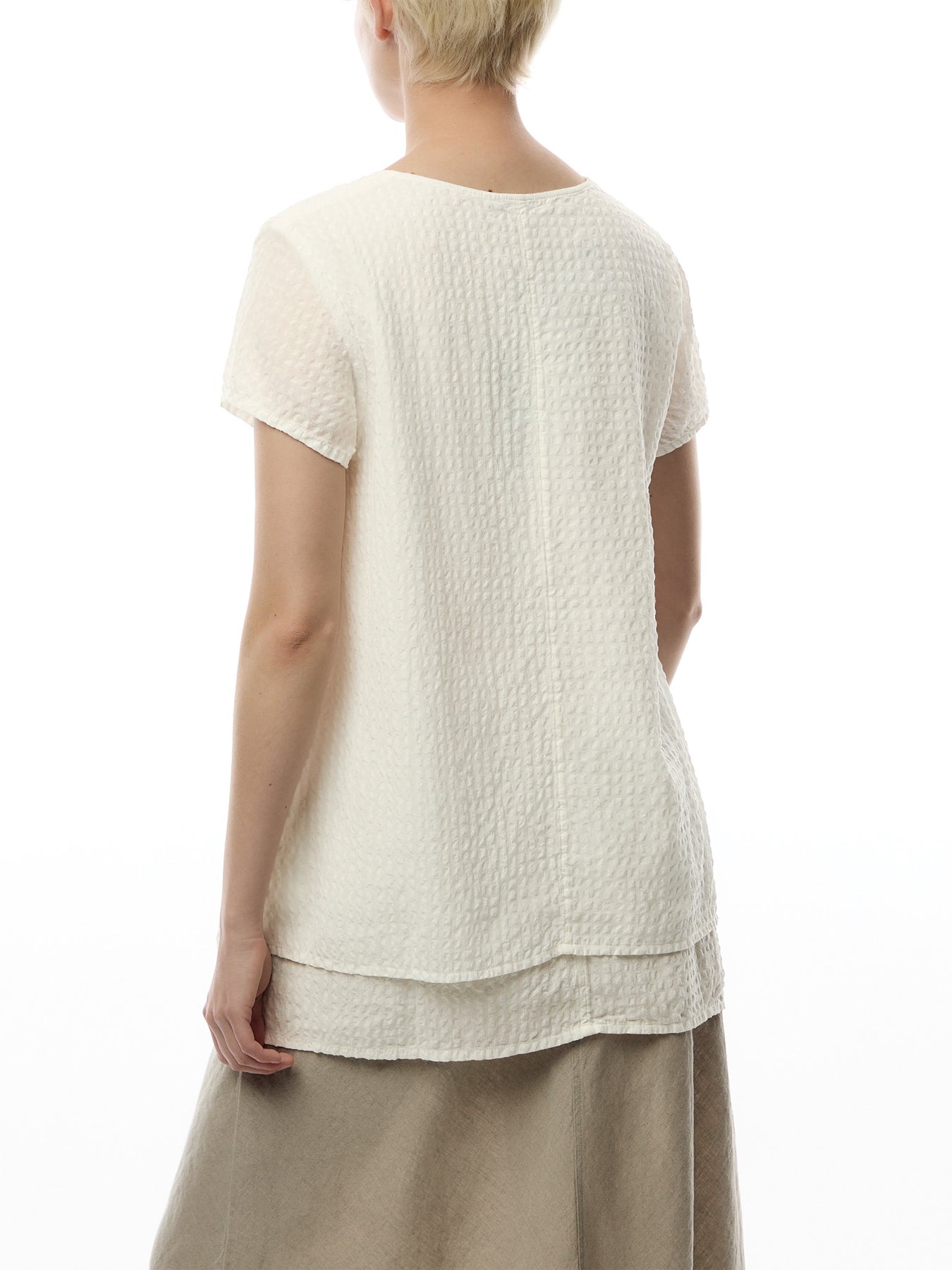 Seersucker Short Sleeve Top