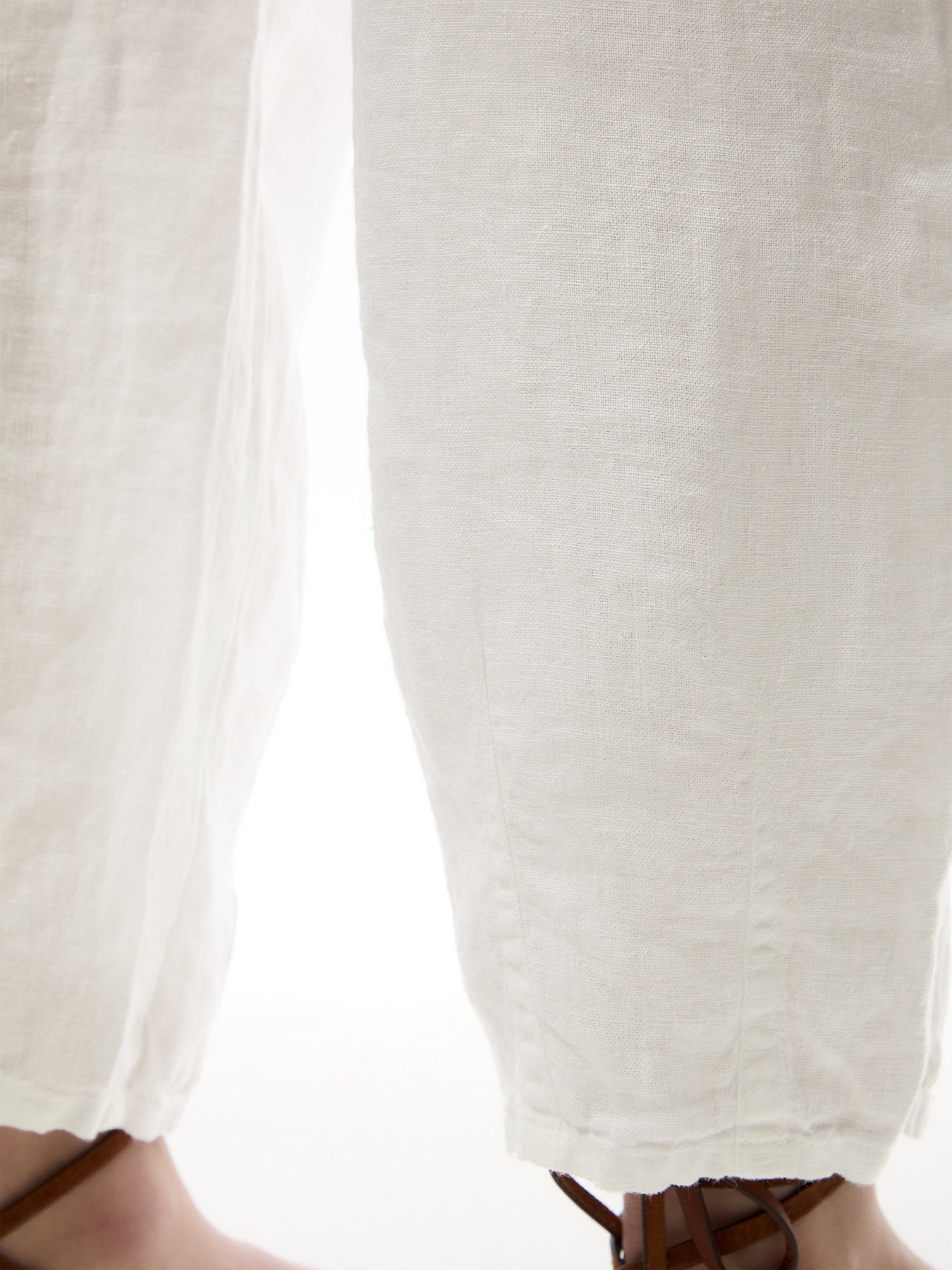 Bubble Cropped Linen Trouser