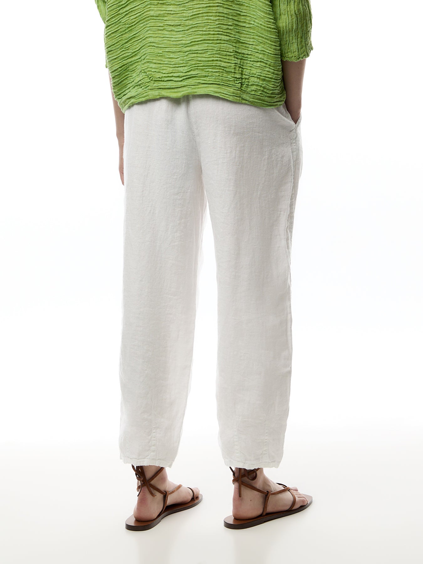 Bubble Cropped Linen Trouser