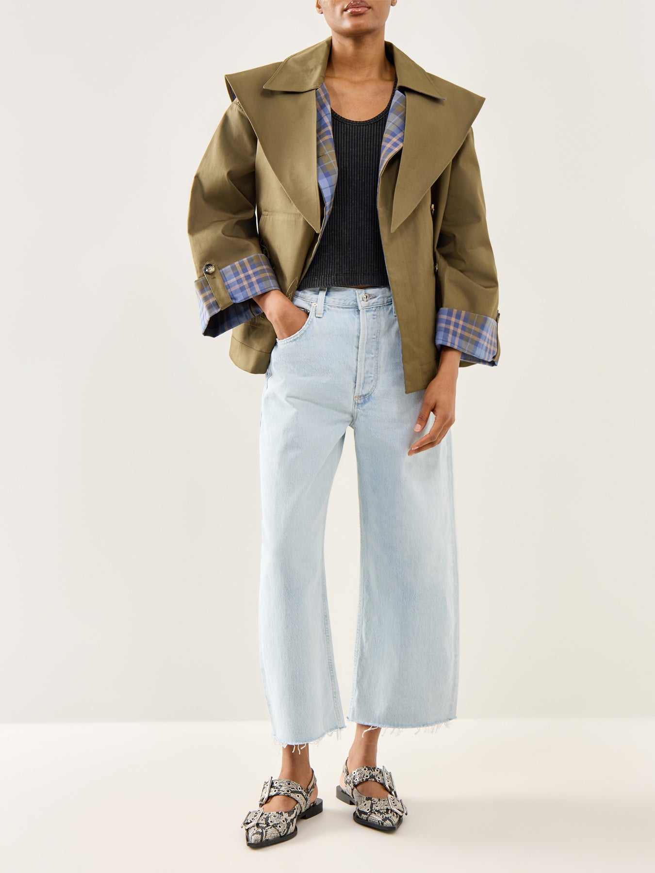 Ayla Cropped Jeans Sailor
