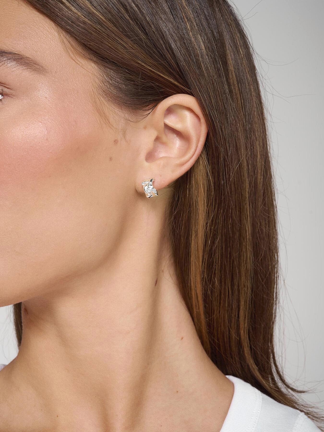Ripple  Scrunched Hoop Earrings
