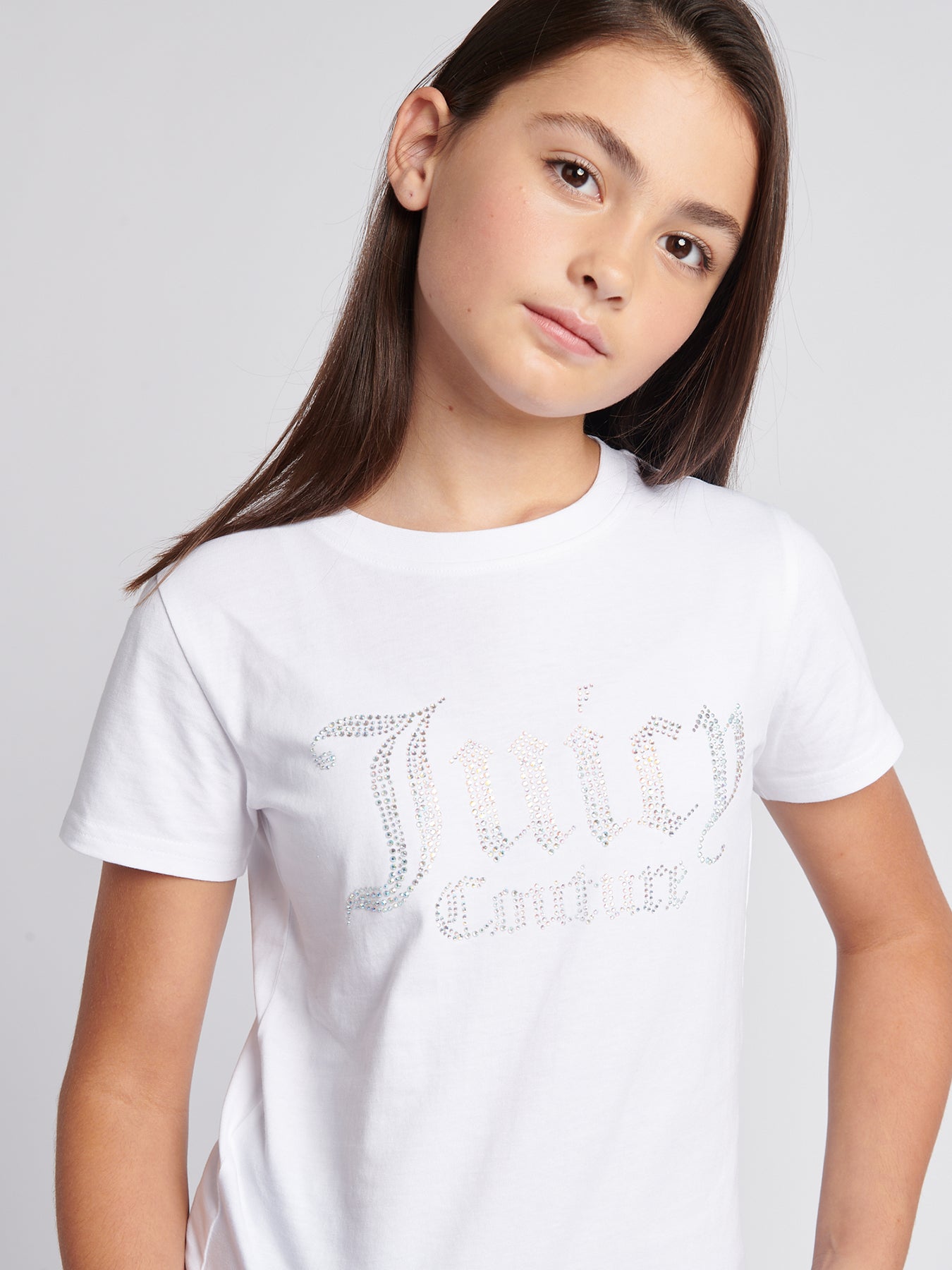 Diamante Fitted Tee White