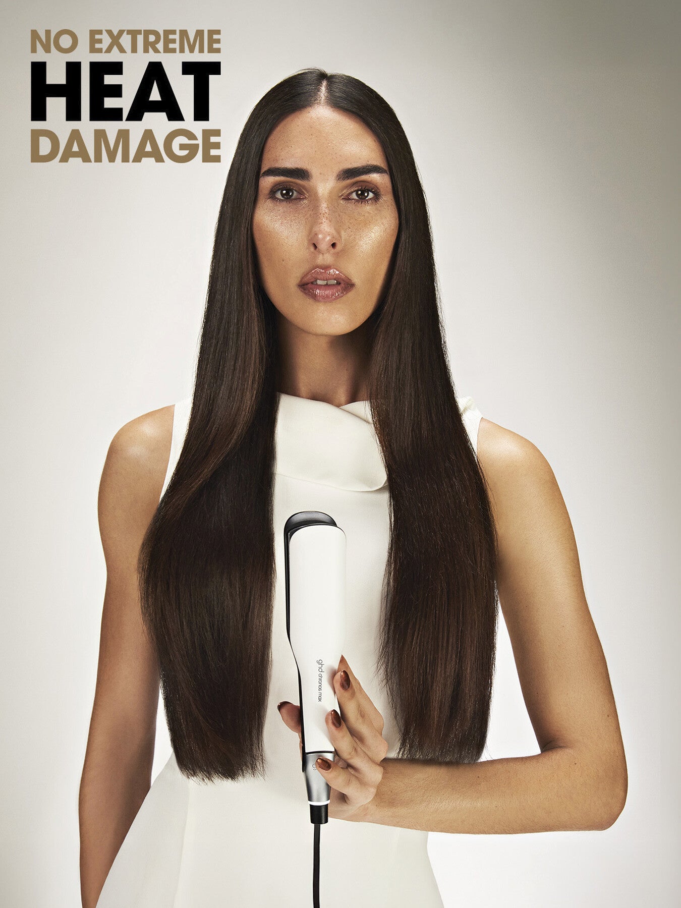 ghd Chronos Max - Wide Plate Hair Straightener - White