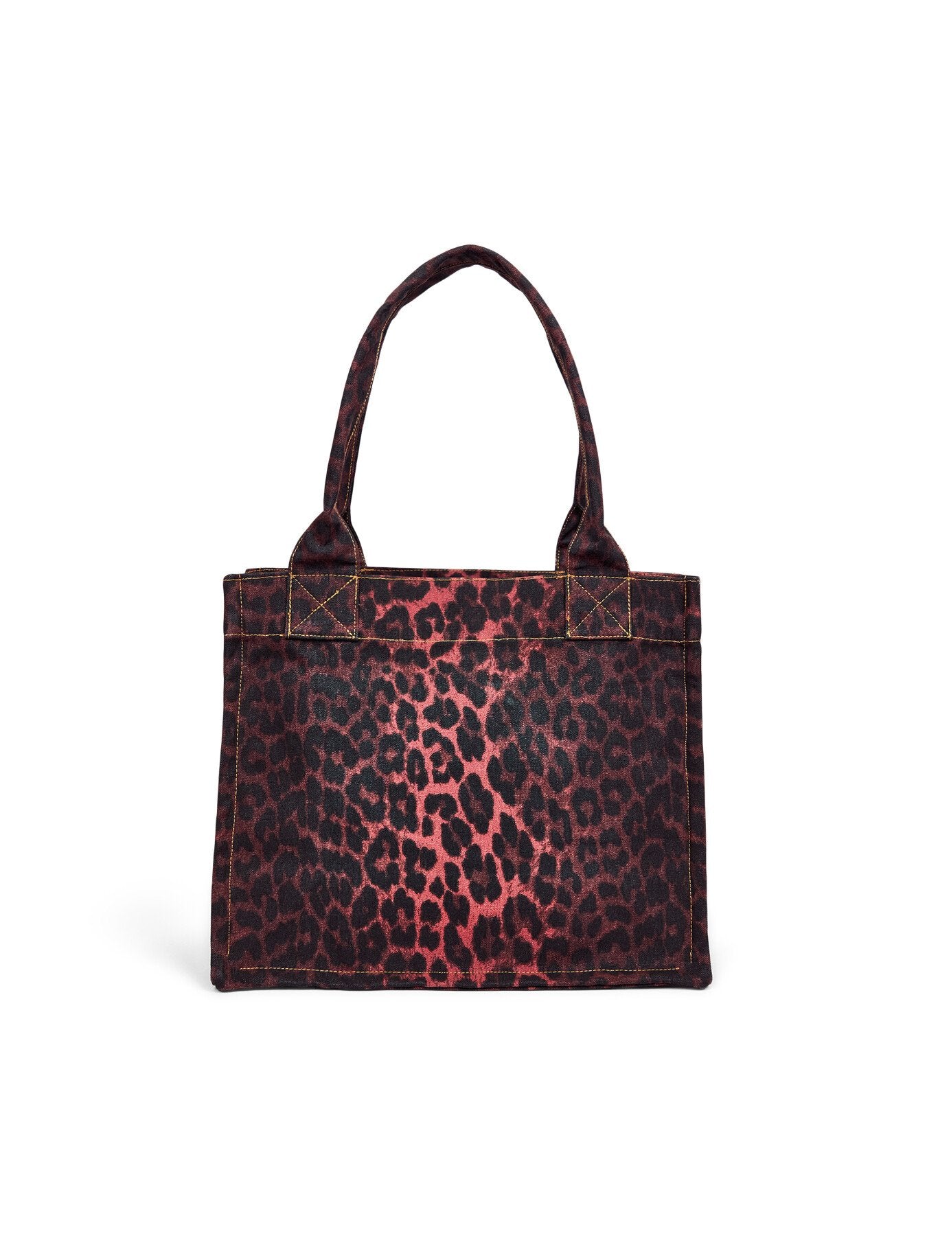 Large Easy Shopper Red Leopard Tote Bag