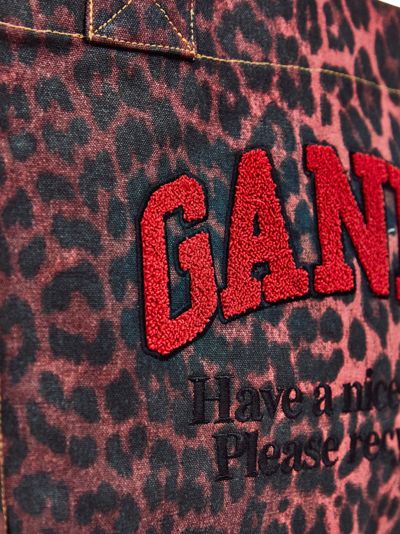 Large Easy Shopper Red Leopard Tote Bag