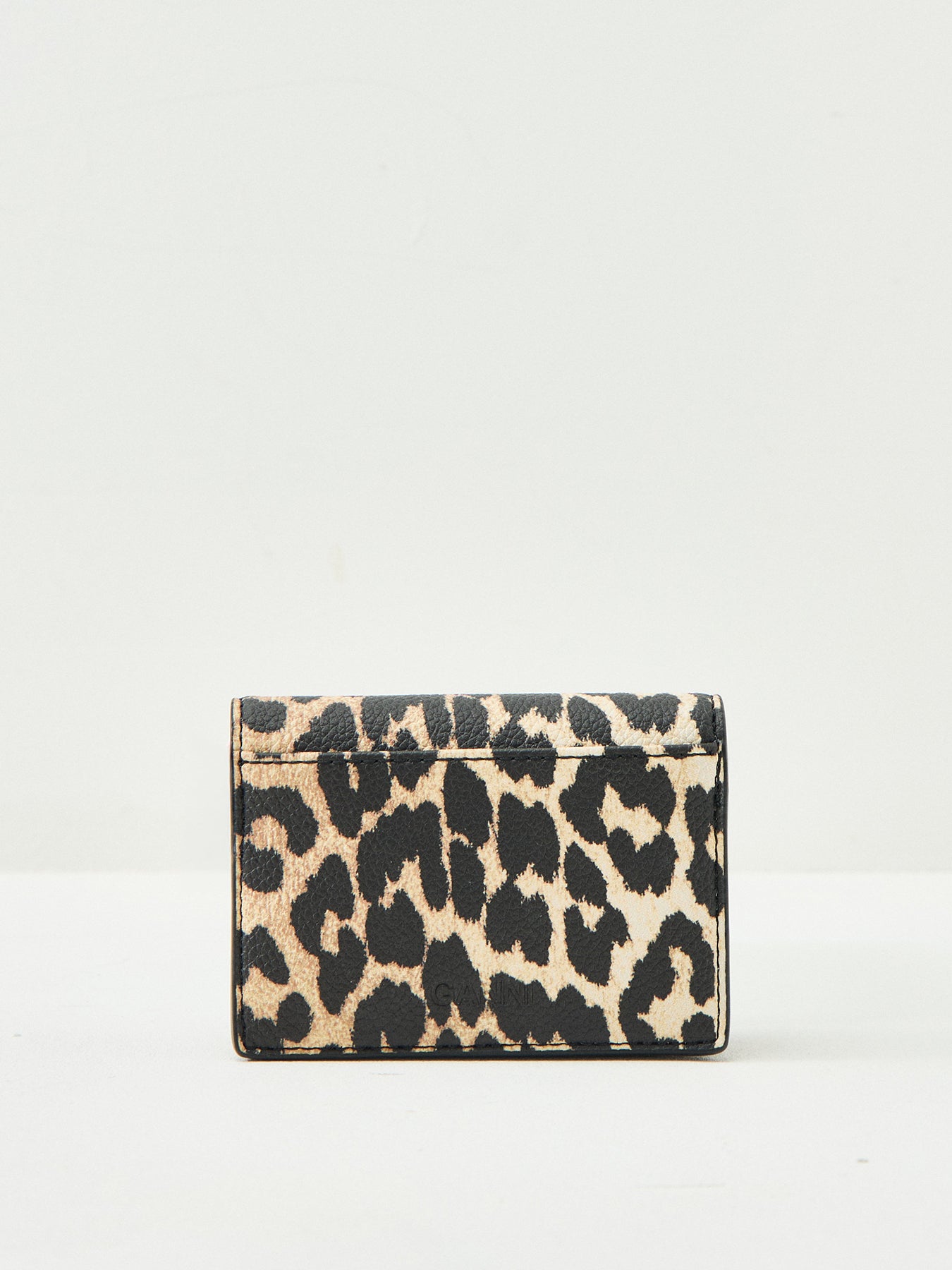 Card Holder With Flap Print Black