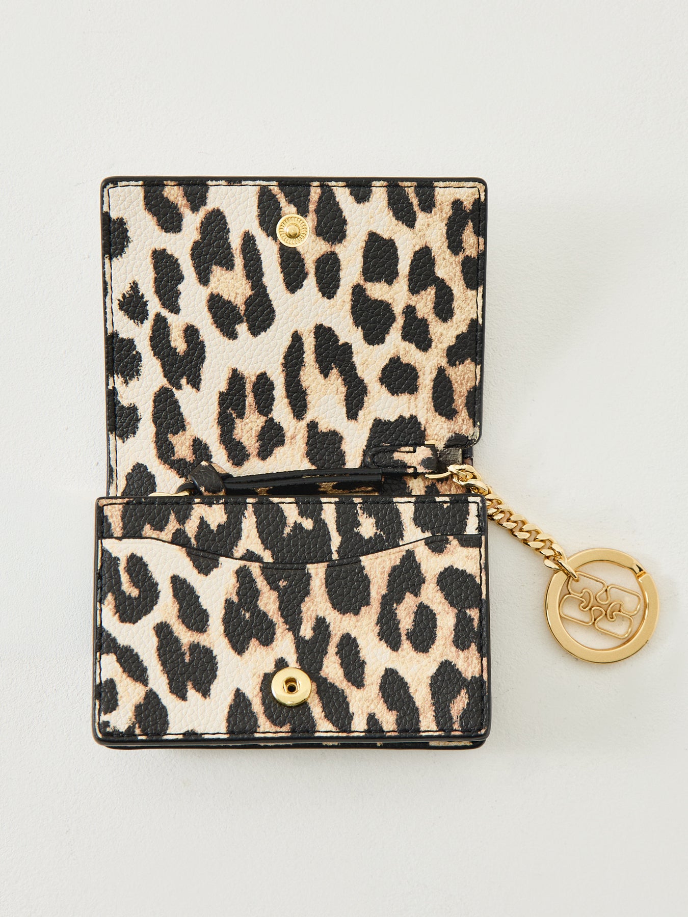 Card Holder With Flap Print Black