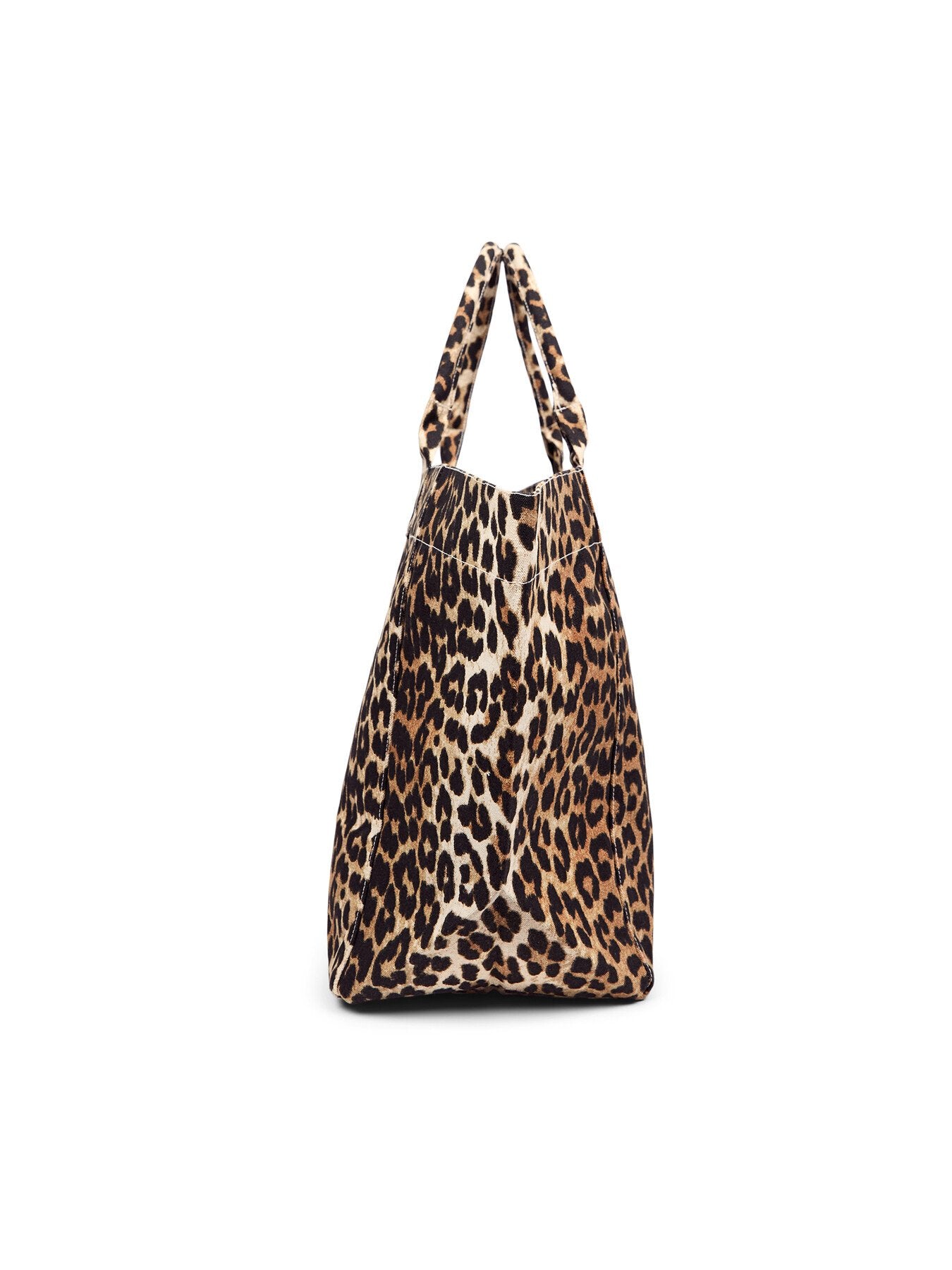 XXL Leopard-Print Canvas Shopper Tote Bag