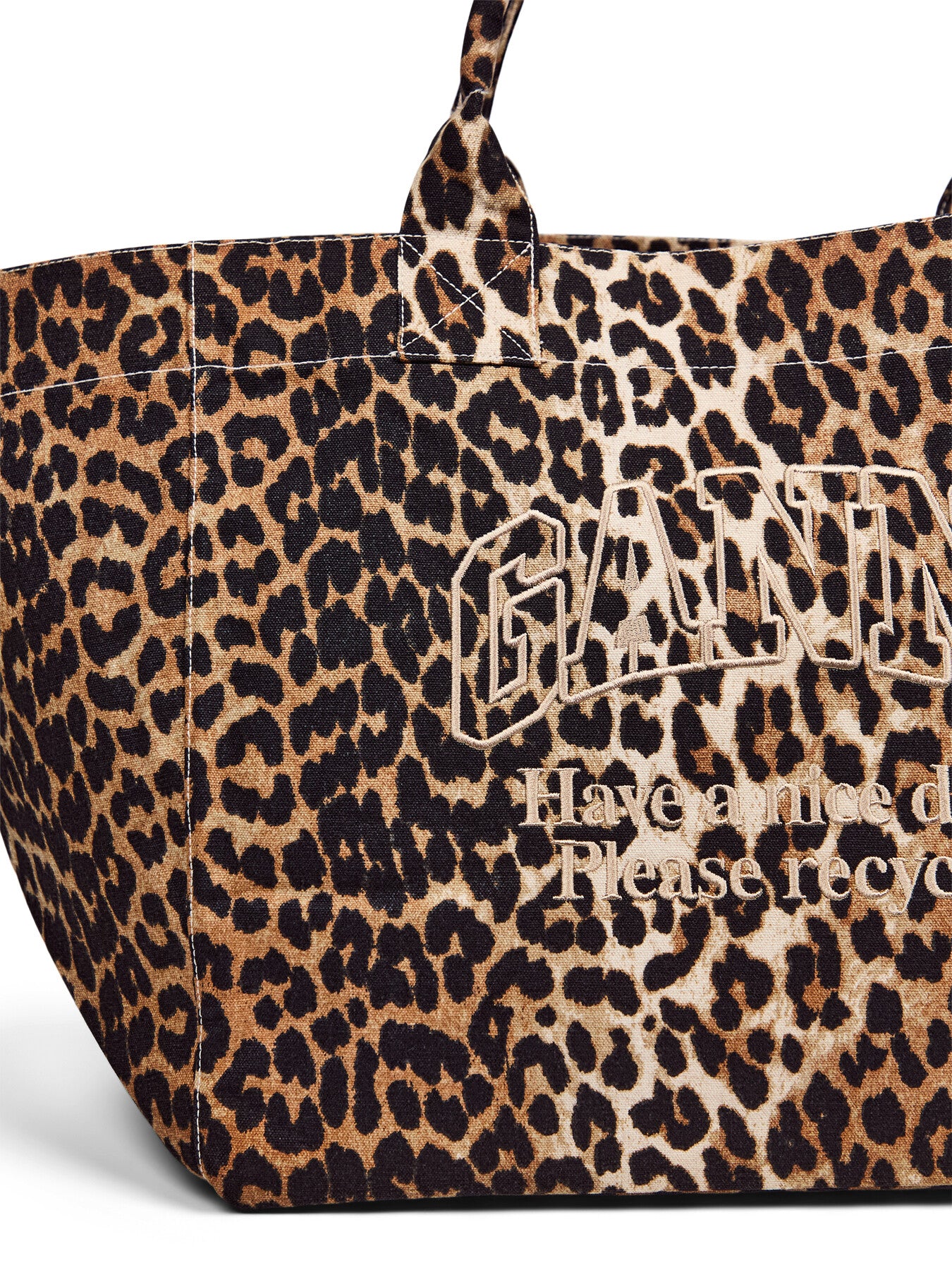 XXL Leopard-Print Canvas Shopper Tote Bag