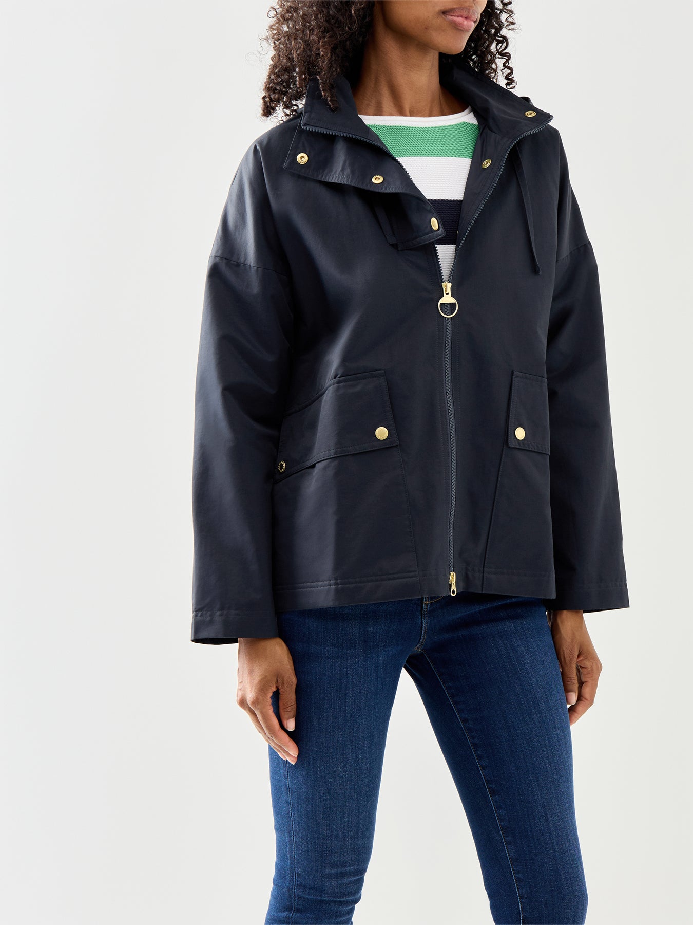 Womens Navy Barbour Cecile Showerproof Jacket