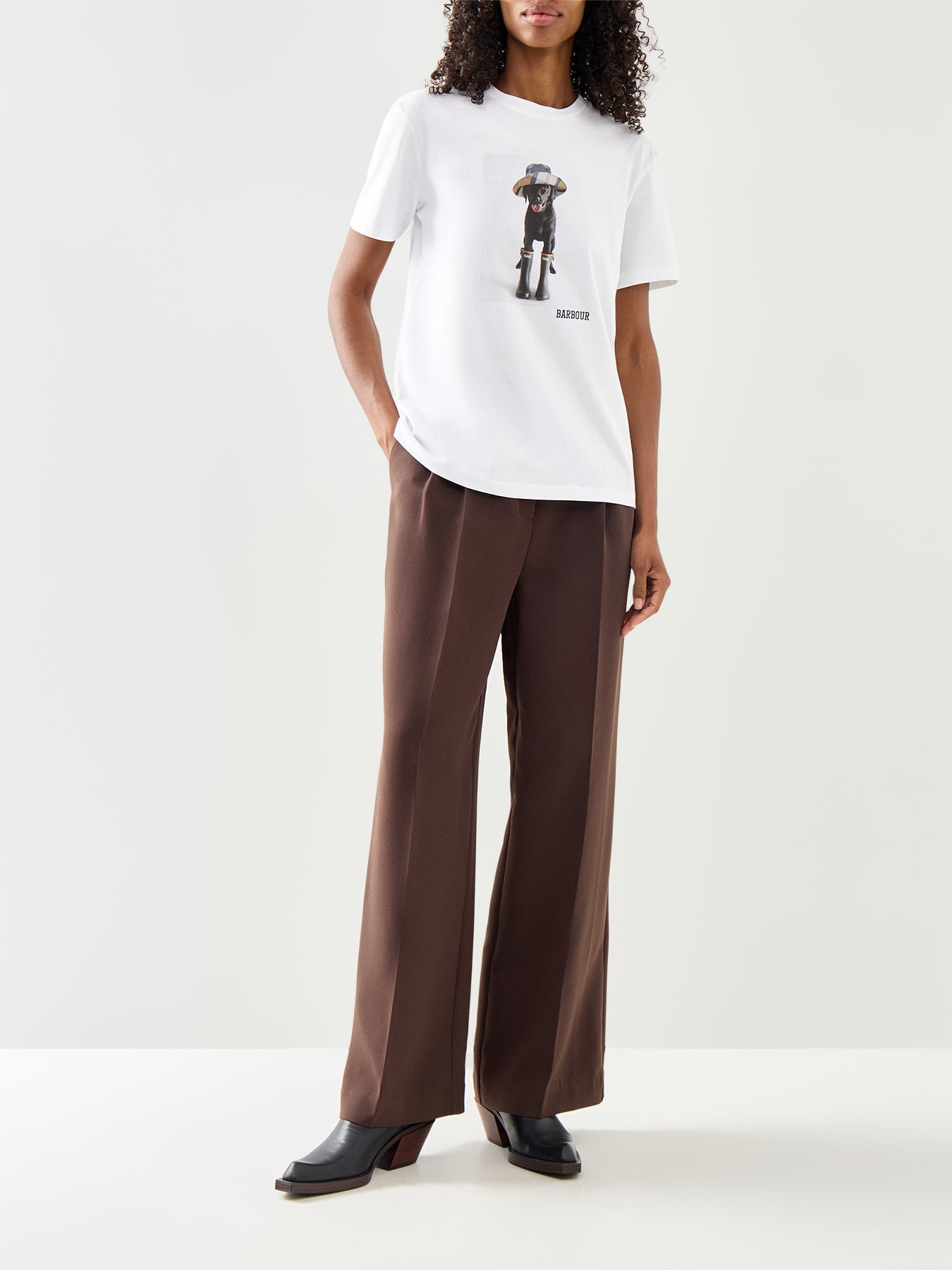 White Cotton Barbour Woodrow T-Shirt
