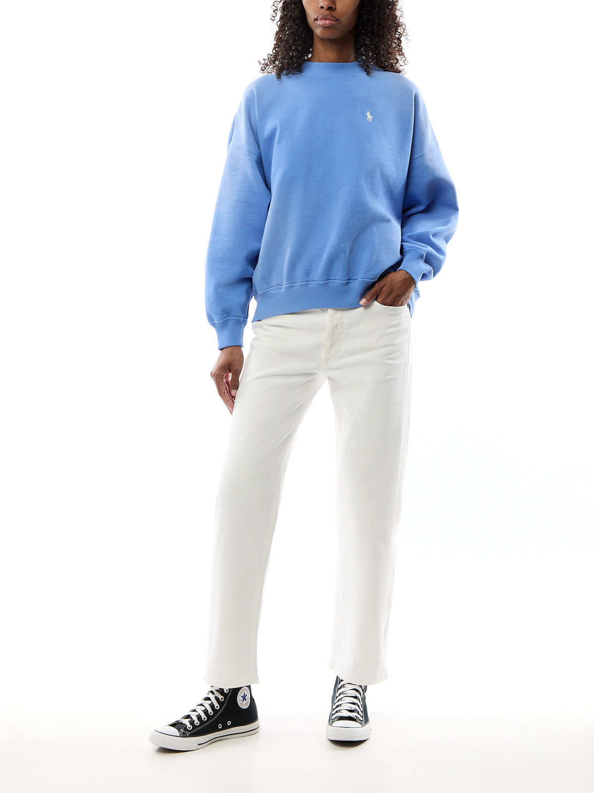 Knit Sweatshirt Polo On Back