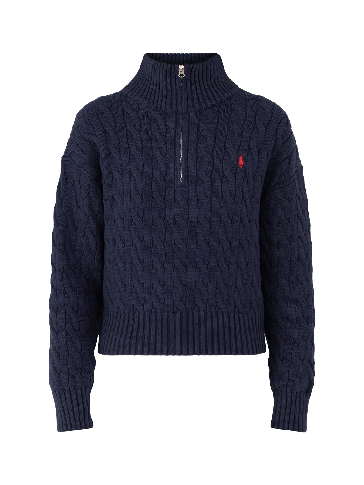 Cable Knit Cotton Half-Zip