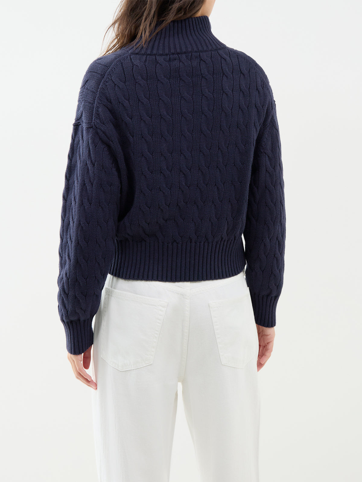 Cable Knit Cotton Half-Zip